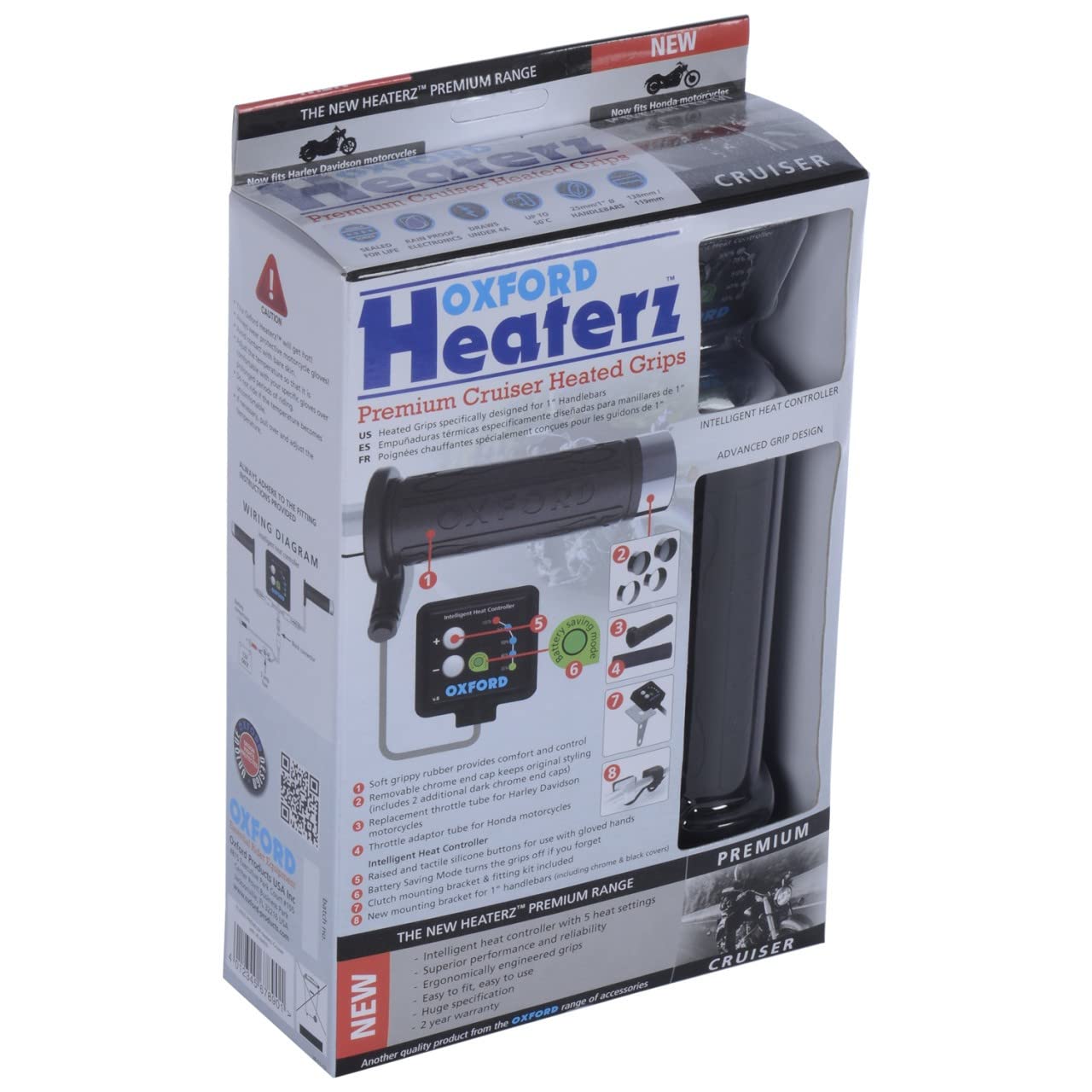 Oxford - Heaterz Premium - Cruiser Heated Grips (Temperature controlled Motorcycle Grips)