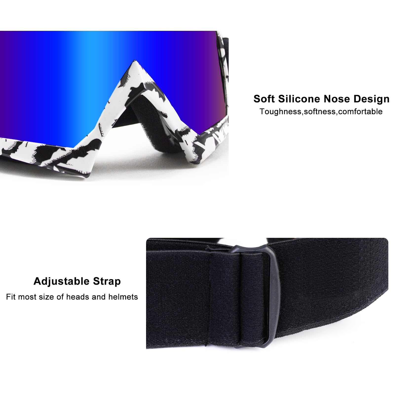 Zukmi Motocross Goggles - Dirt Bike Motorcycle Goggles For Men, Women & Youth - Mx Off Road Riding Racing