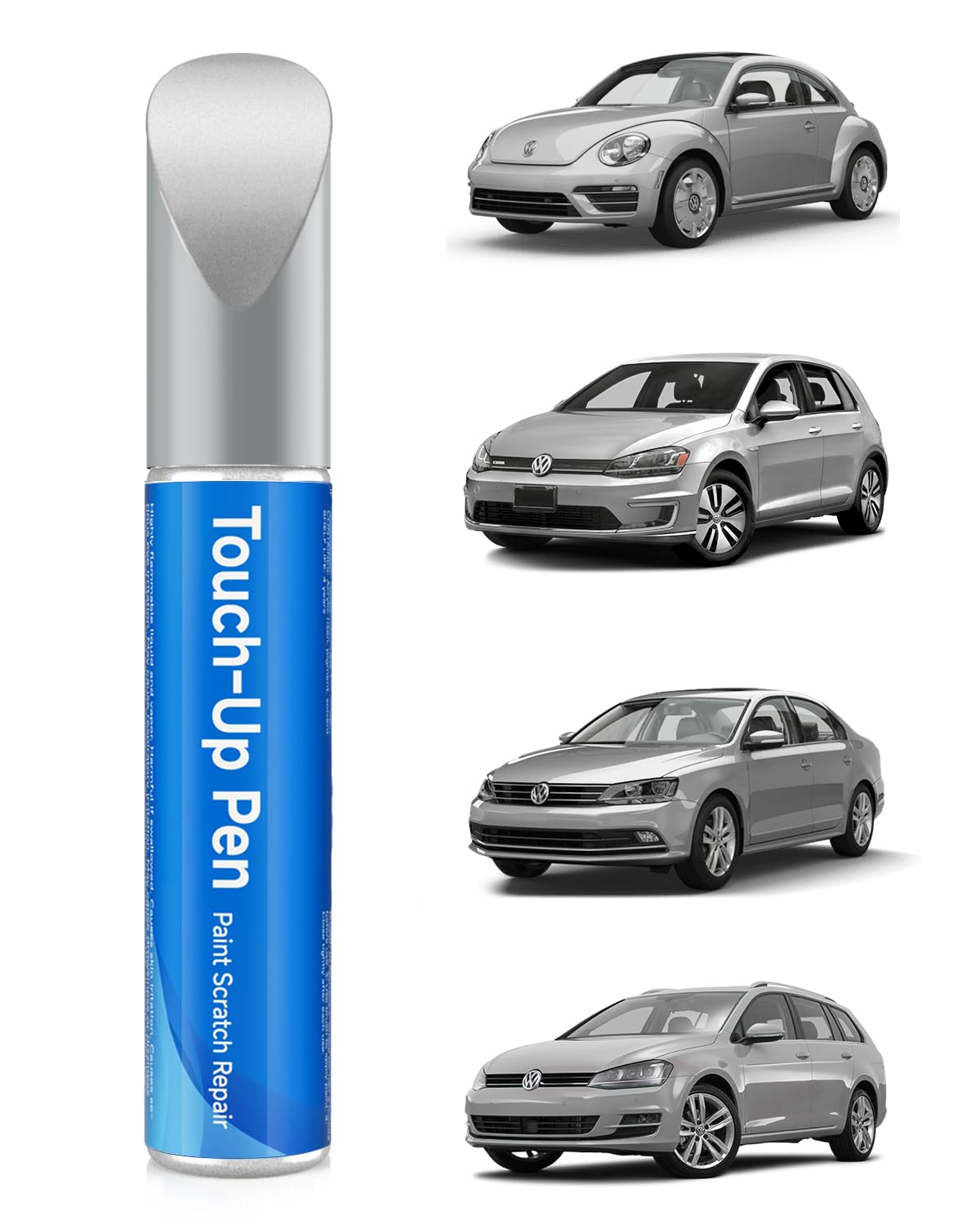 RSACET LB9Z/K8 White Silver Metallic Touch Up Paint Compatible with Volkswagen Exact Match Touch Up Paint Car Scratch Repair