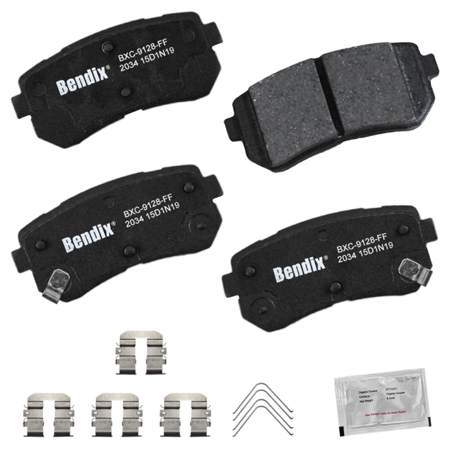 Bendix Priority1 Cfc2034 Ceramic Rear Brake Pads Compatible With Hyundai Kona 2022-2018, Kia Seltos 2023-2020