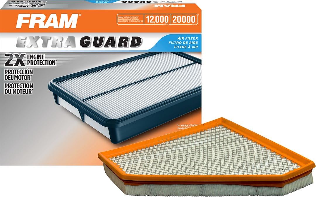 Fram Extra Guard Ca11494 Replacement Engine Air Filter For Select Cadillac And Chevrolet Models, Provides Up To 12 Months Or 12,000 Miles Filter Protection