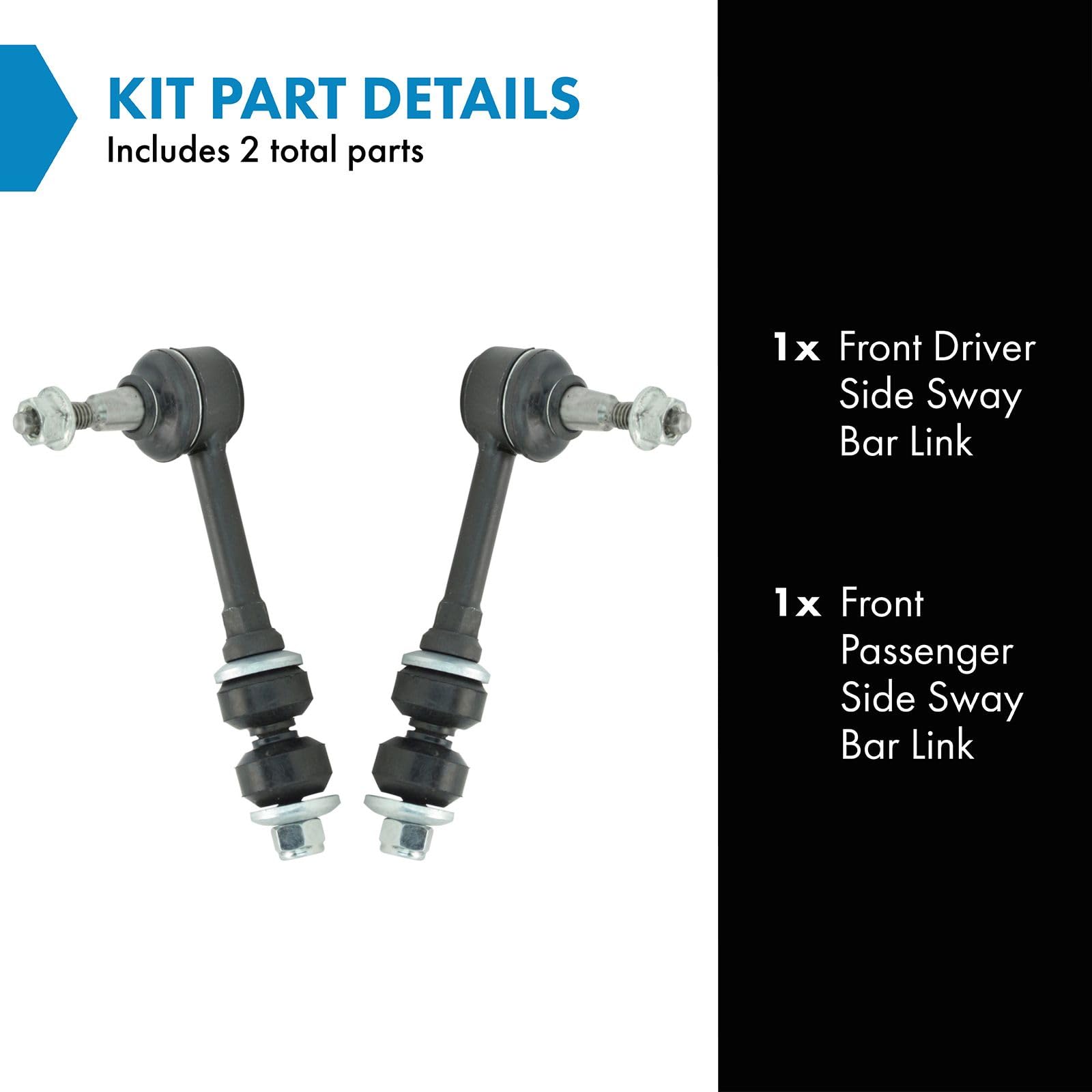Trq Front Sway Bar Stabilizer Link Set Compatible With 2003-2005 Dodge Ram 2500 Ram 3500