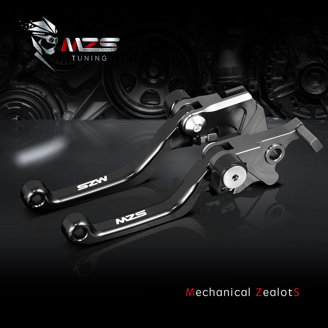 Mzs Black Dirt Bike Brake Clutch Levers Pivot Adjustable Cnc Compatible With Klx140R Klx140Rf Klx140Rl 2021-2025 / Klx140 2008-2