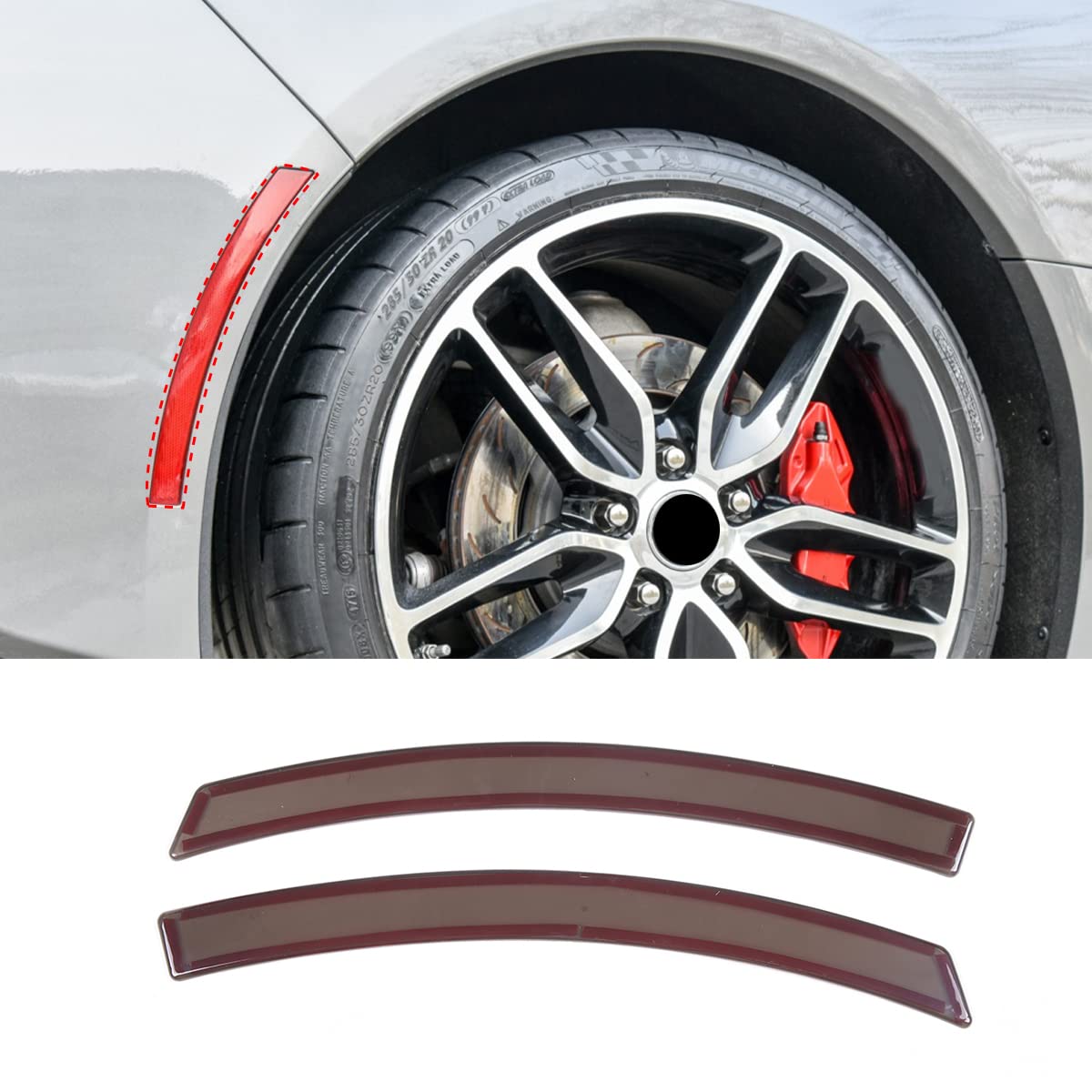 TINKI ABS Car Smoked Reflective Strip Smoked Black Trim Compatible for Chevrolet Corvette C7 2014 2015 2016 2017 2018 2019 Exter