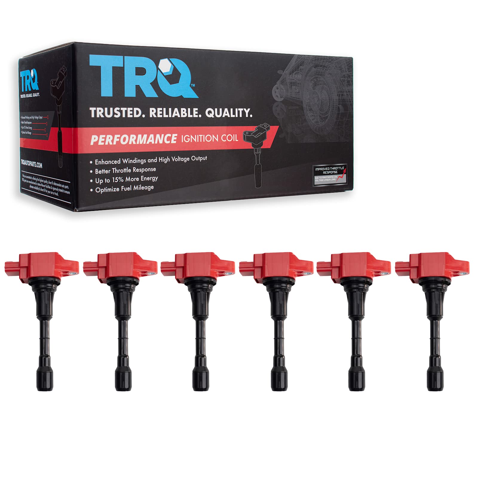 TRQ Ignition Coil Set Compatible with 07-20 INFINITI 07-21 Nissan