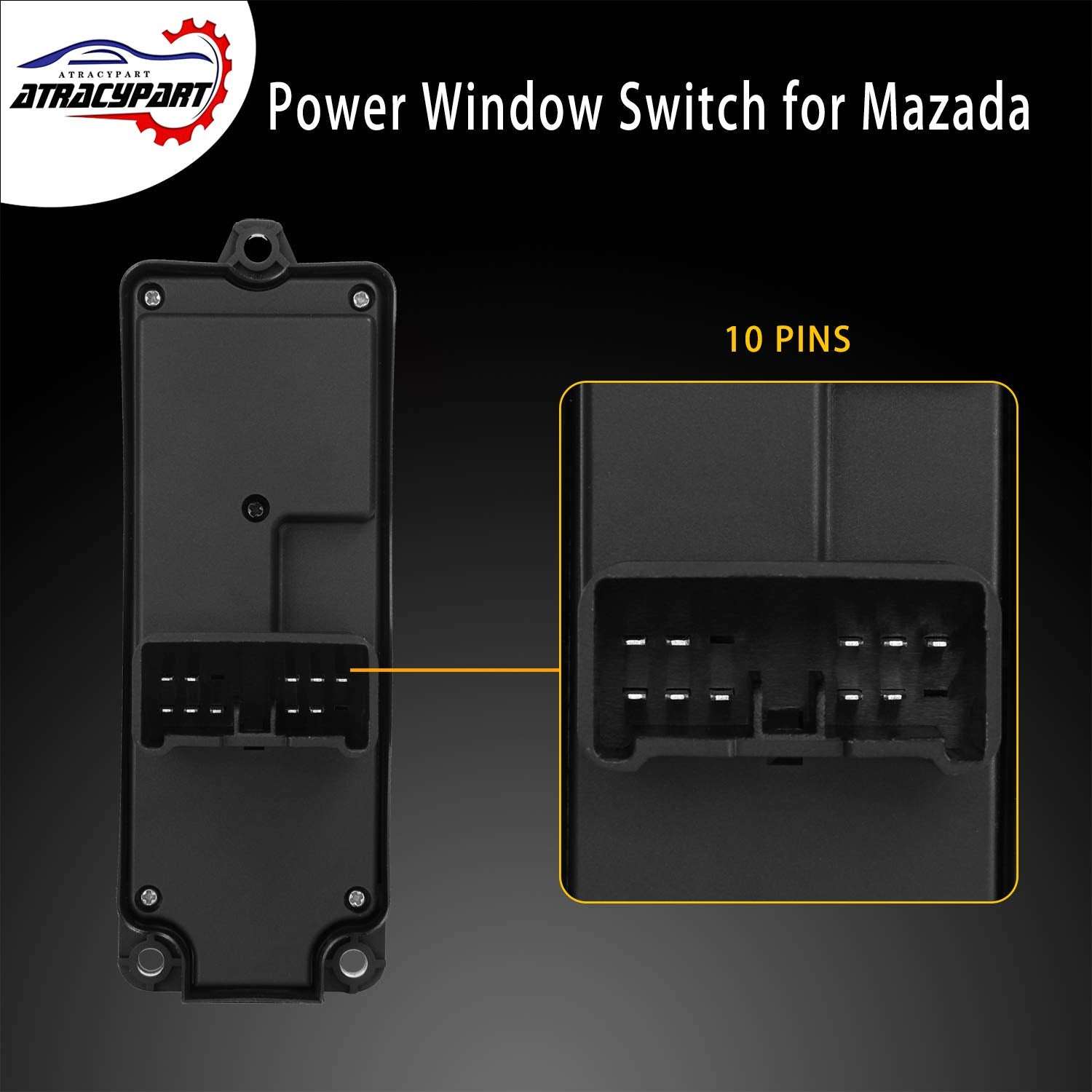 Master Power Window Switch Front Left Driver Side | For 2004 2005 2006 2007 2008 2009 Mazda 3, 2009 Mazda 3 Sport | #Bn8F66350A,