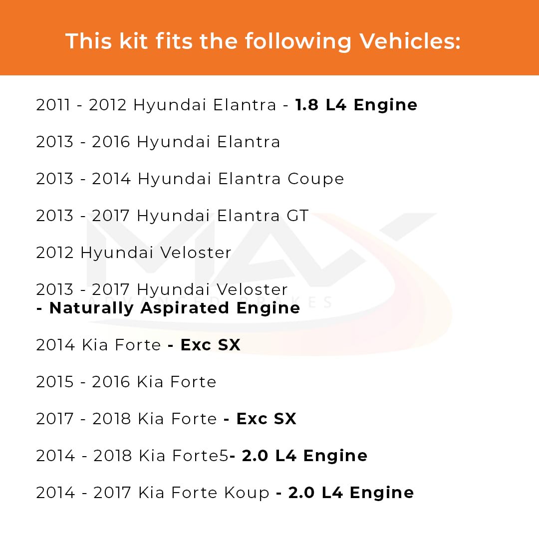 Max Advanced Brakes Front & Rear Brake Kit Compatible With 2011-2016 Hyundai Elantra Gt Compatible With Kia Forte Replacement Geomet Coated Oe Disc Brake Rotors And Ceramic Brake Pads