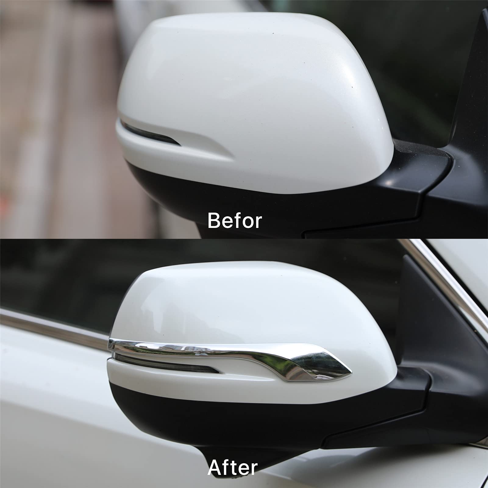 For Honda 2017 2018 2019 2020 2021 2022 Cr-V Crv Chrome Rear View Mirror Side Molding Cover Trims (Rearview Trims(2 Pcs))