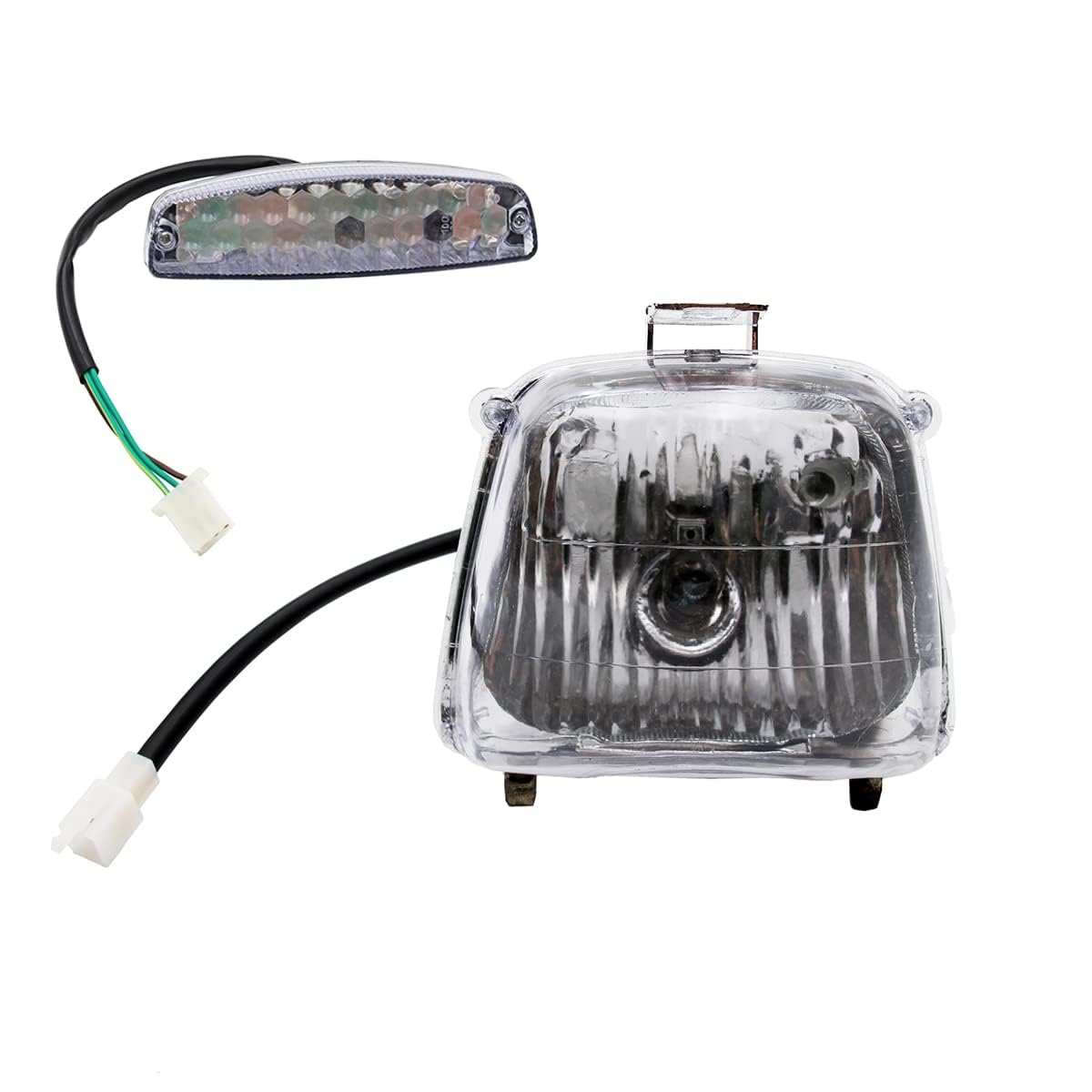 Pro Bat Chinese Atv Quad Headlight Head Light + 12V Rear Tail Brake Light 3 Pin Female Plug For Taotao 3050C Coolster Sunl 50Cc 70Cc 90Cc 110Cc 125Cc 150Cc Peace Mini Dinosaur Four Wheeler Parts