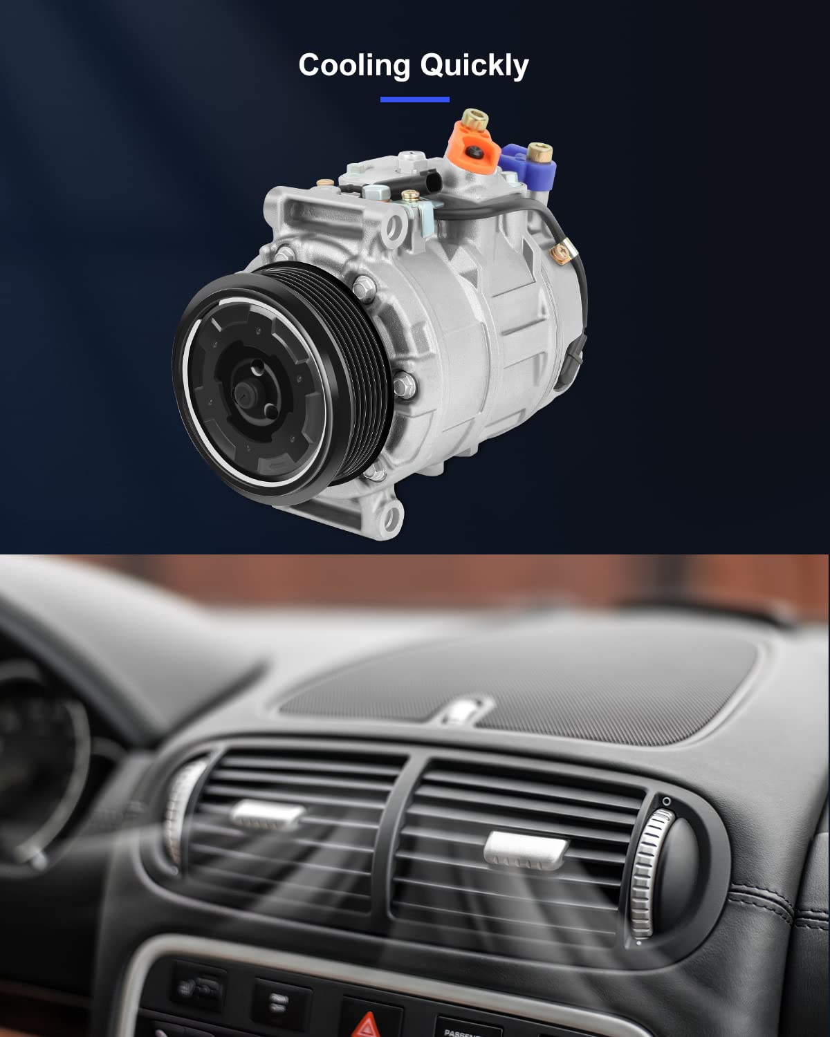 Eccpp Ac Compressor 2007-2009 Fit For Dodge Sprinter 2500 3500 3.0L 2014-2017 For Freightliner Sprinter 2500 3500 2.1L A/C Compr