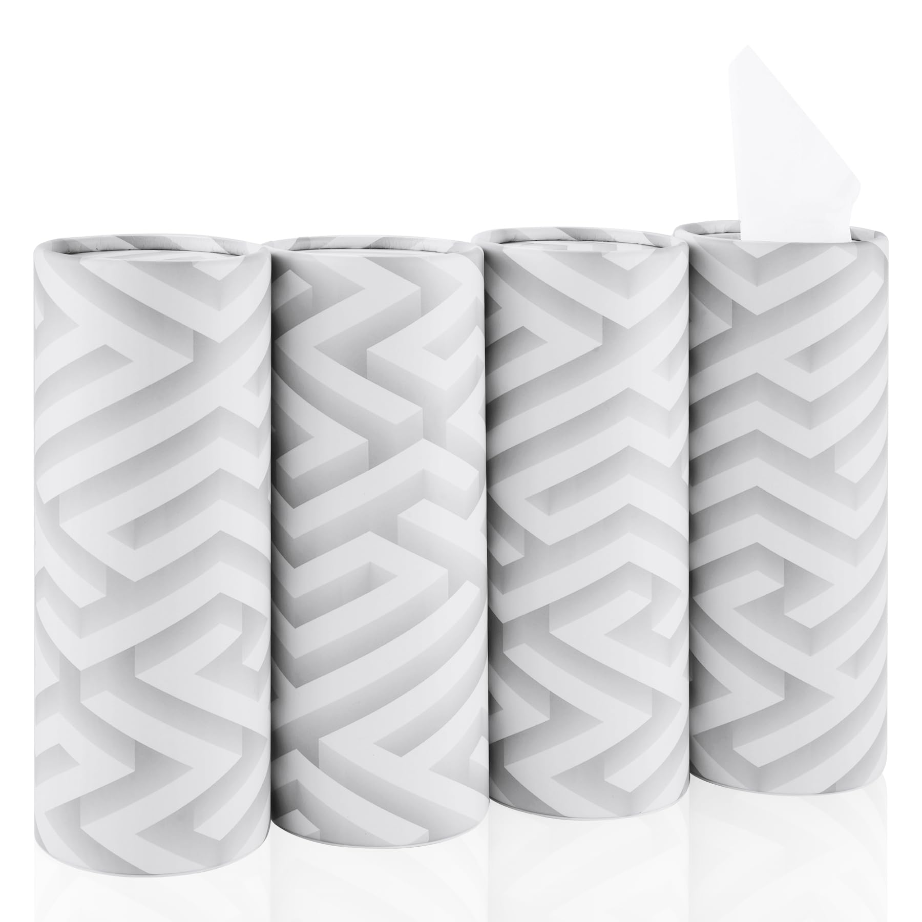 SINGARO Car Tissue Holder, 4 Pack Car Cup Holder Facial Tissues with Travel Tissue Bag, Quick and Convenient Flower Combination 