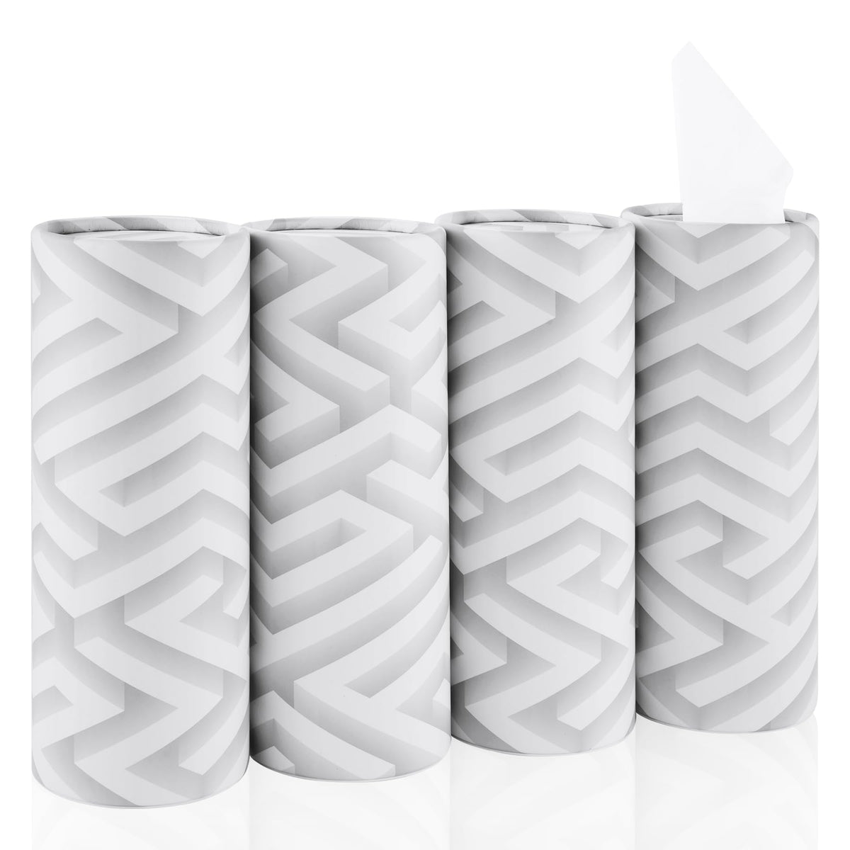 SINGARO Car Tissue Holder, 4 Pack Car Cup Holder Facial Tissues with Travel Tissue Bag, Quick and Convenient Flower Combination 