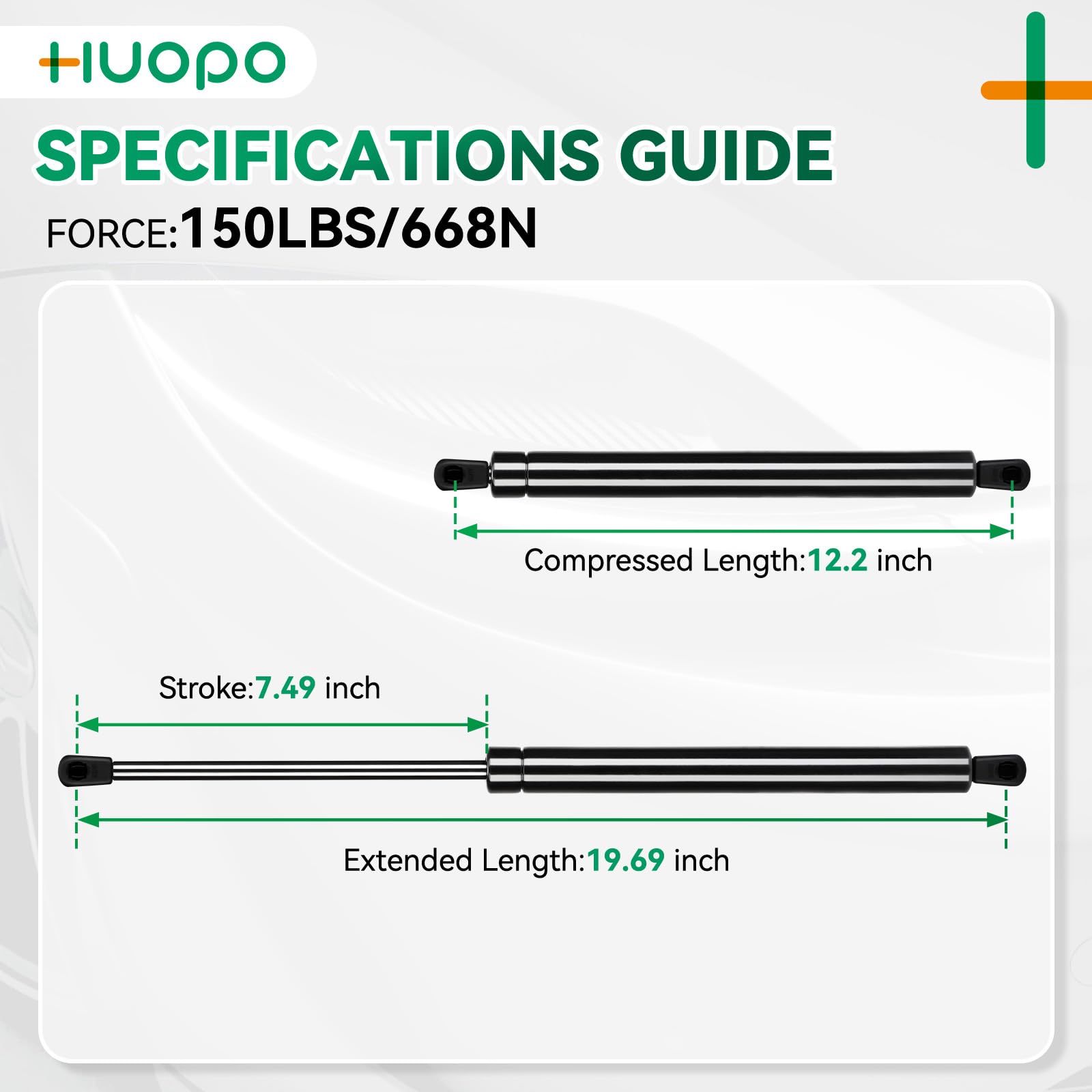 20 inch 150lb/667N Gas Shock Strut Lift Support for Tonneau Cover Camper RV Bed Basement Storage Doors Hatch Boat Lid Tool Box C