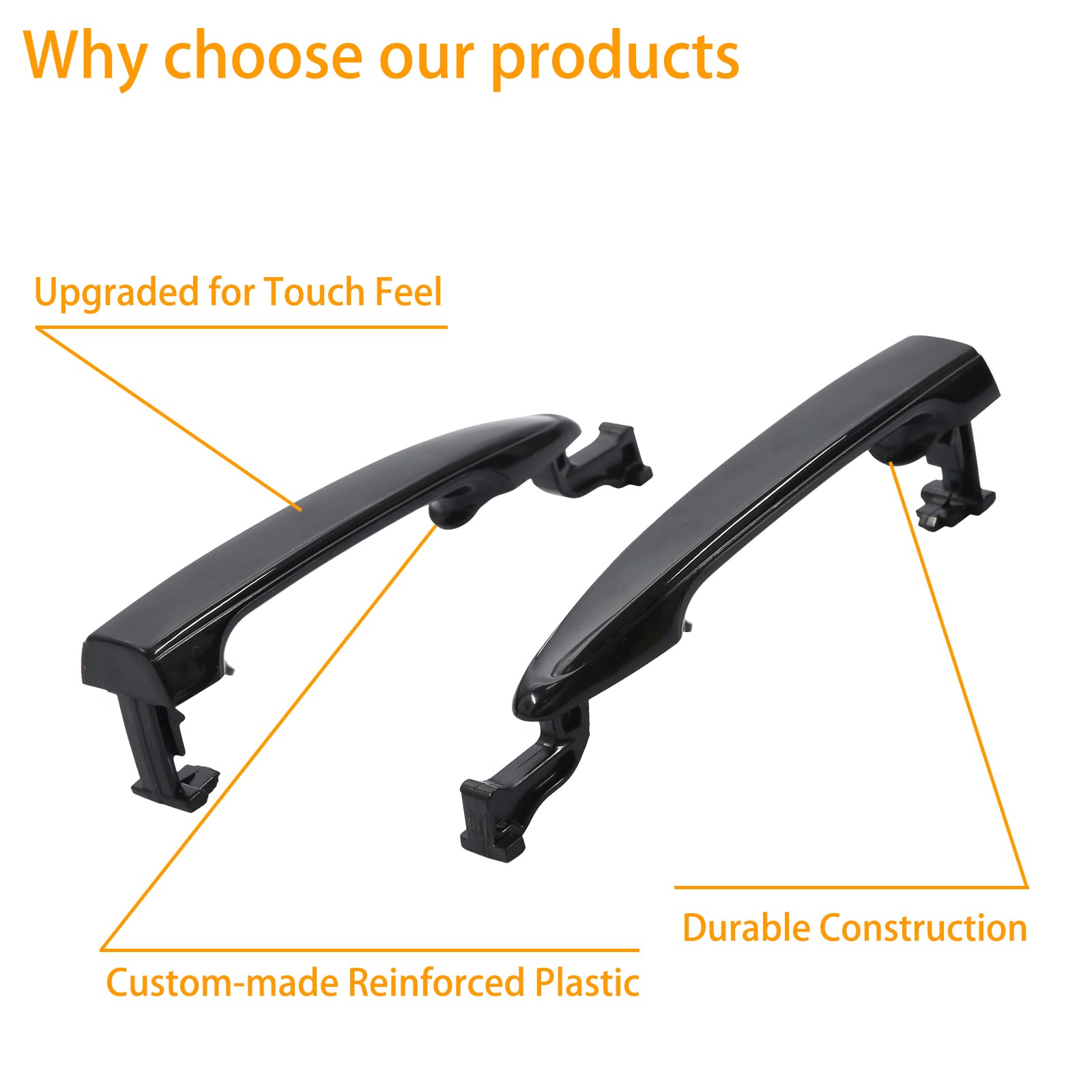 Gledewen Sliding Door Handles Exterior, Compatible With 2004-2010 Toyota Sienna, Rear Outside Left Driver & Right Passenger Side | Replace# 6921308020, 6922708040, 82496 Outer Handle