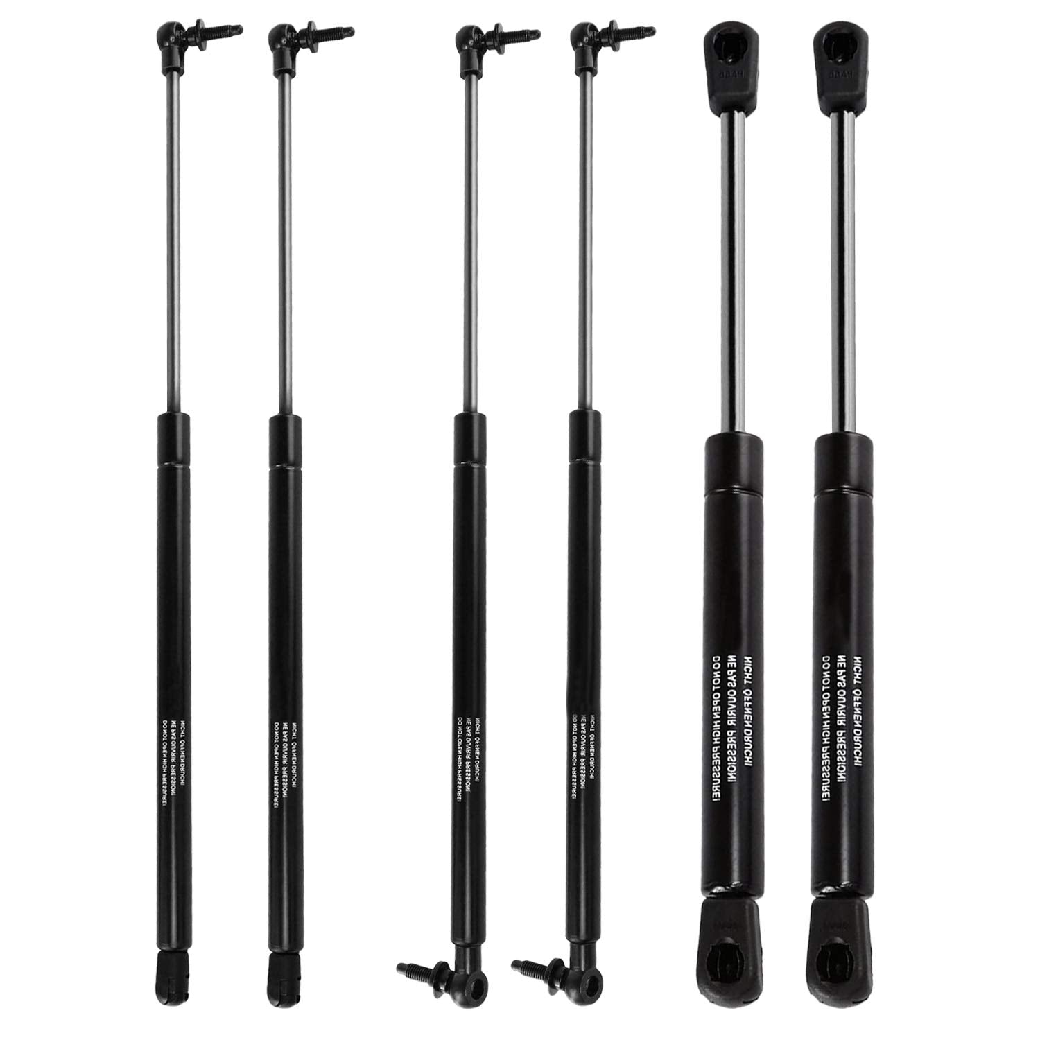 2 Rear Liftgate Struts, 2 Front Hood Struts, 2 Rear Window Lift Supports Fit For Jeep Grand Cherokee Gas Springs Shocks 1999-200