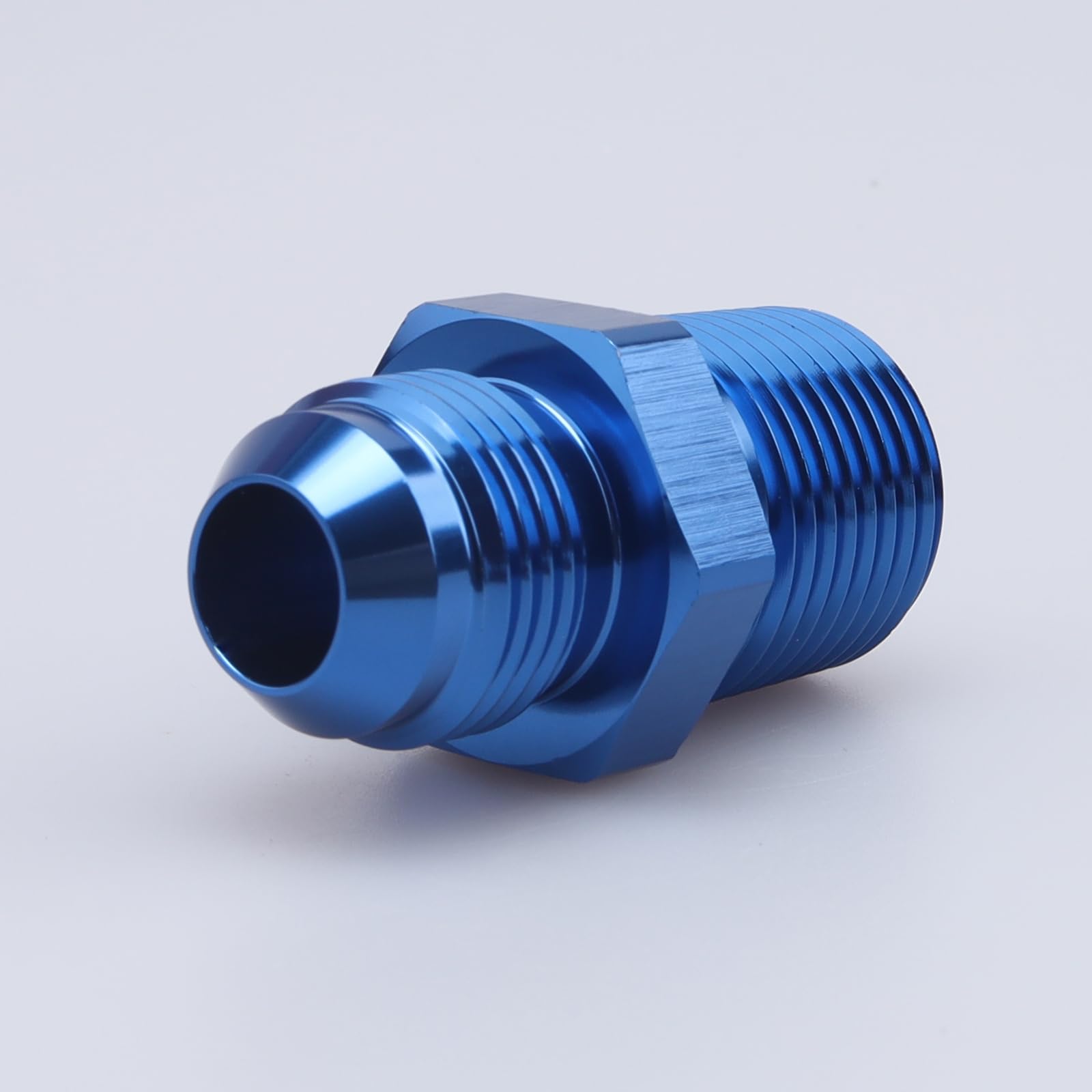 Ac Performance Male 3/4'' Npt To -8 An Flare Adapter Straight Aluminum Blue