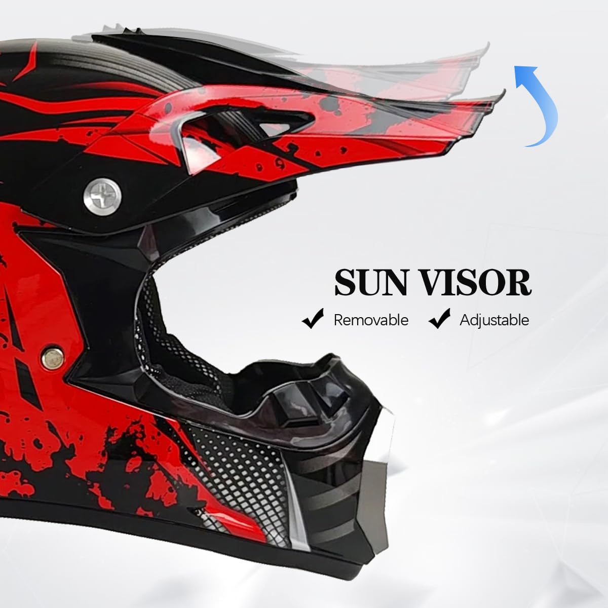 Ttmiku Dot Youth Kids Motocross Helmet, Unisex Off-Road Dirt Bike Atv Bmx Mx Downhill Street Ride Motorcycle Helmet Goggles Gloves Mask