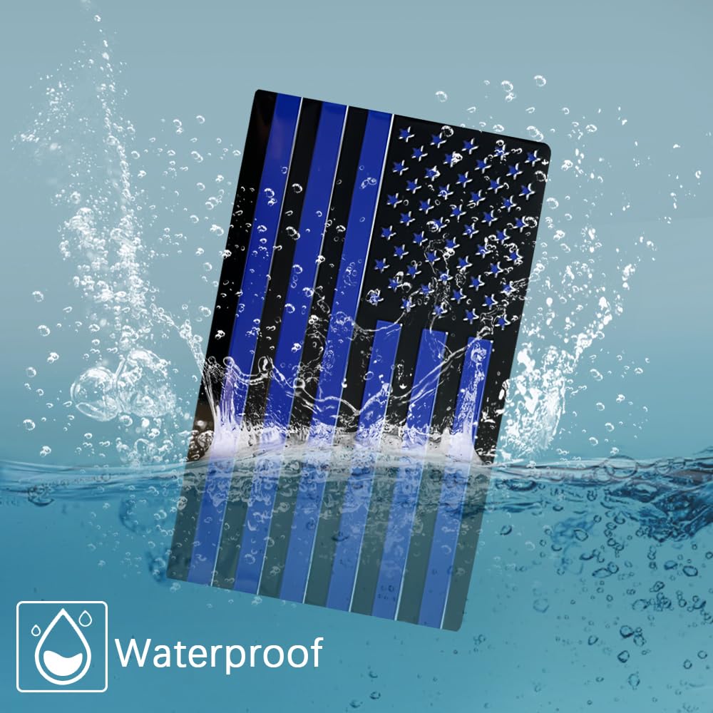 Pincuttee 2PC 3D Metal USA Flag Emblem and Sticker, American Flag Car Decal, 3D Metal Emblem, Car Bumper Sticker Accessory (Blue
