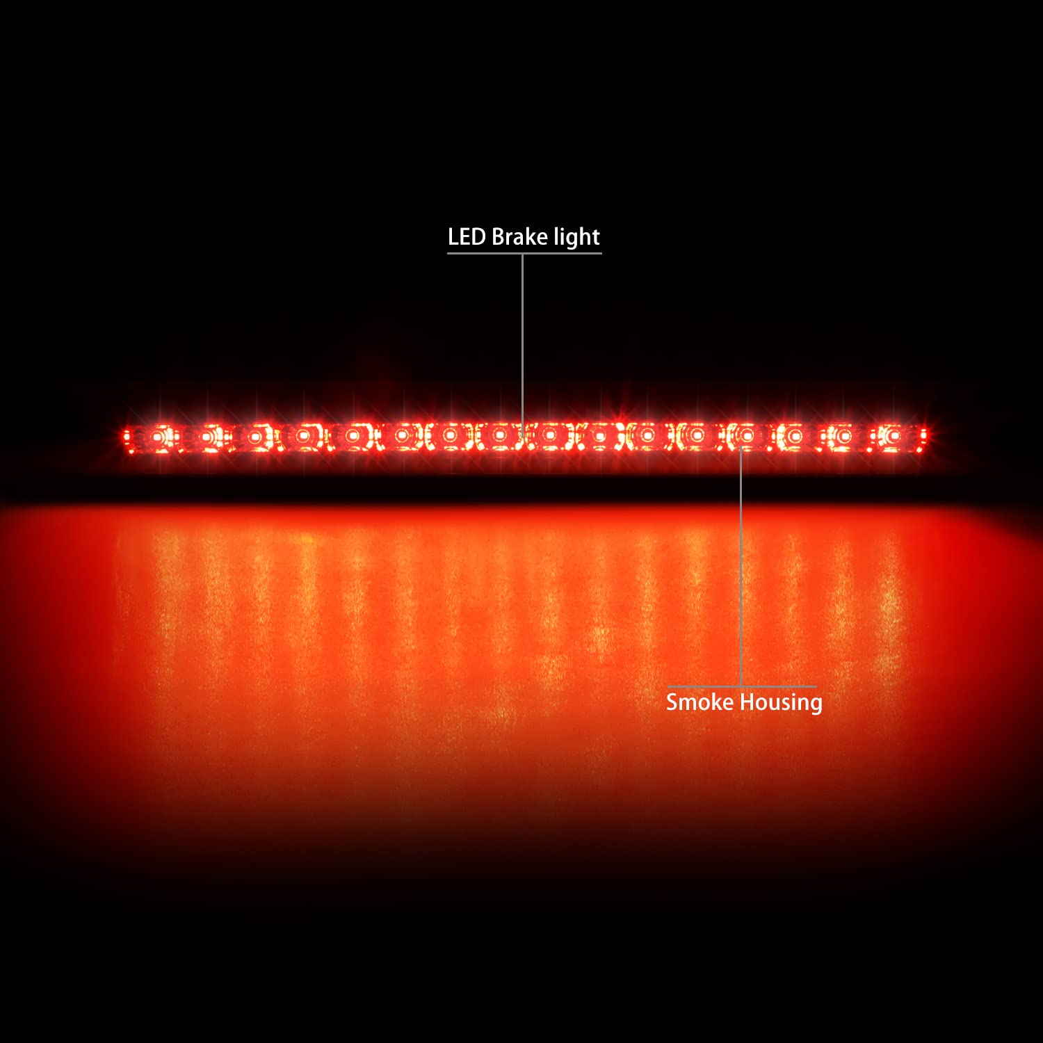 Dna Motoring 3Bl-Fm99-Led-Sm Smoked Lens Led High Mount 3Rd Third Brake Light [Compatible With 99-04 Ford Mustang]