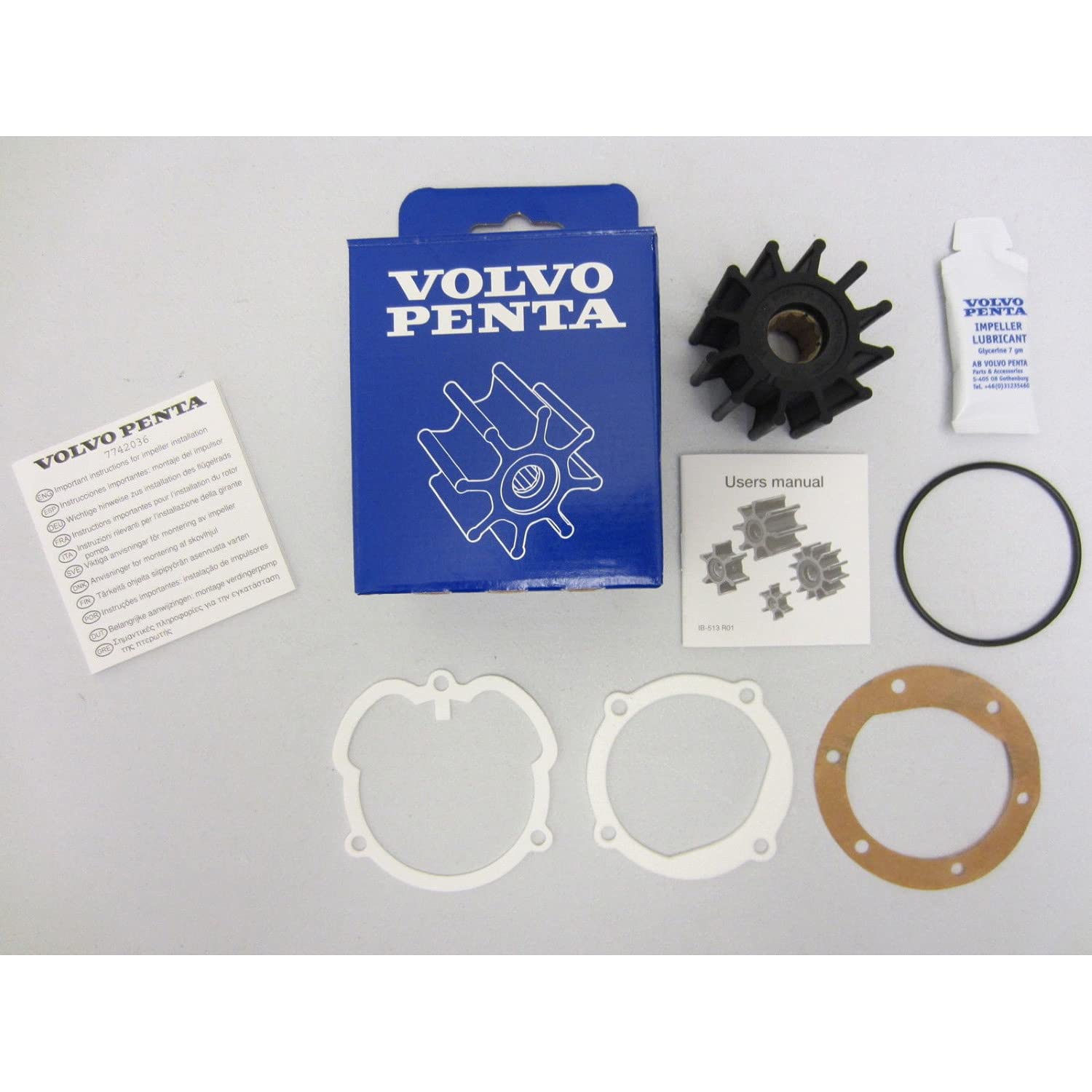 Volvo Penta Sea Water Cooling Pump Impeller Kit New Oem 4.3L,5.0L,5.7L 21951346