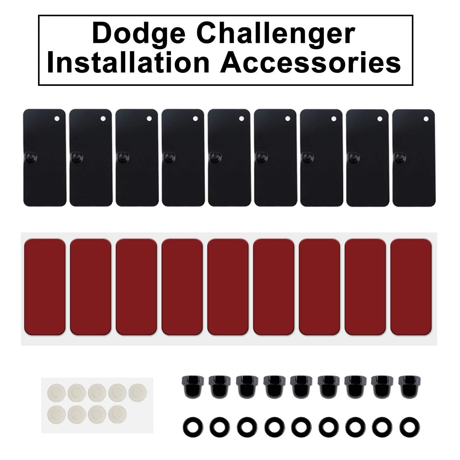 E-cowlboy Rear Window Louvers Hardware Kits Installation Accessories with Double Sided Mounting Tape 3M for Ford Mustang Dodge Challenger Camaro(12pcs)