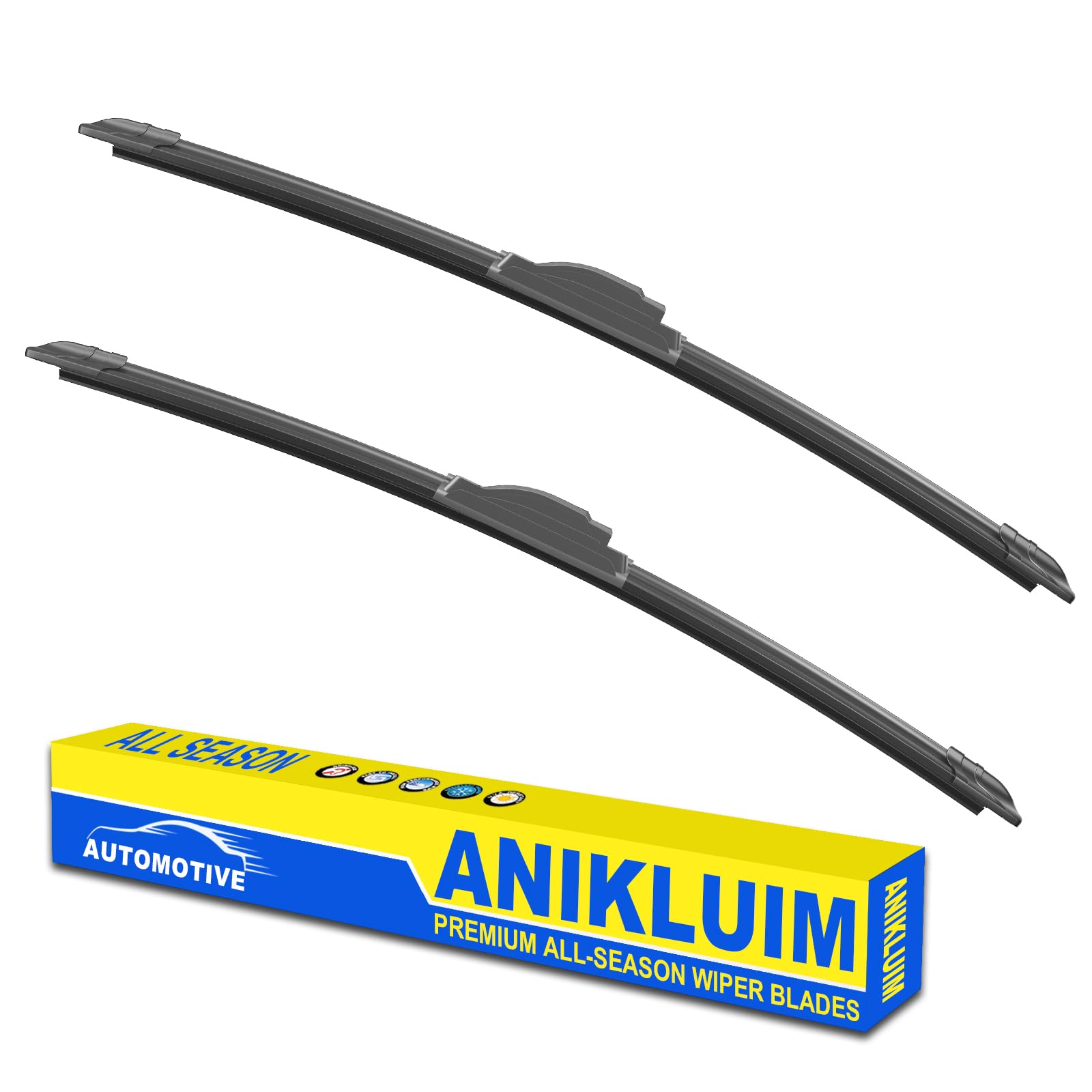 Oem Quality 22'' + 14'' Premium All-Seasons Durable Stable And Quiet Windshield Wiper Blades-J Hook Wipers(Set Of 2)