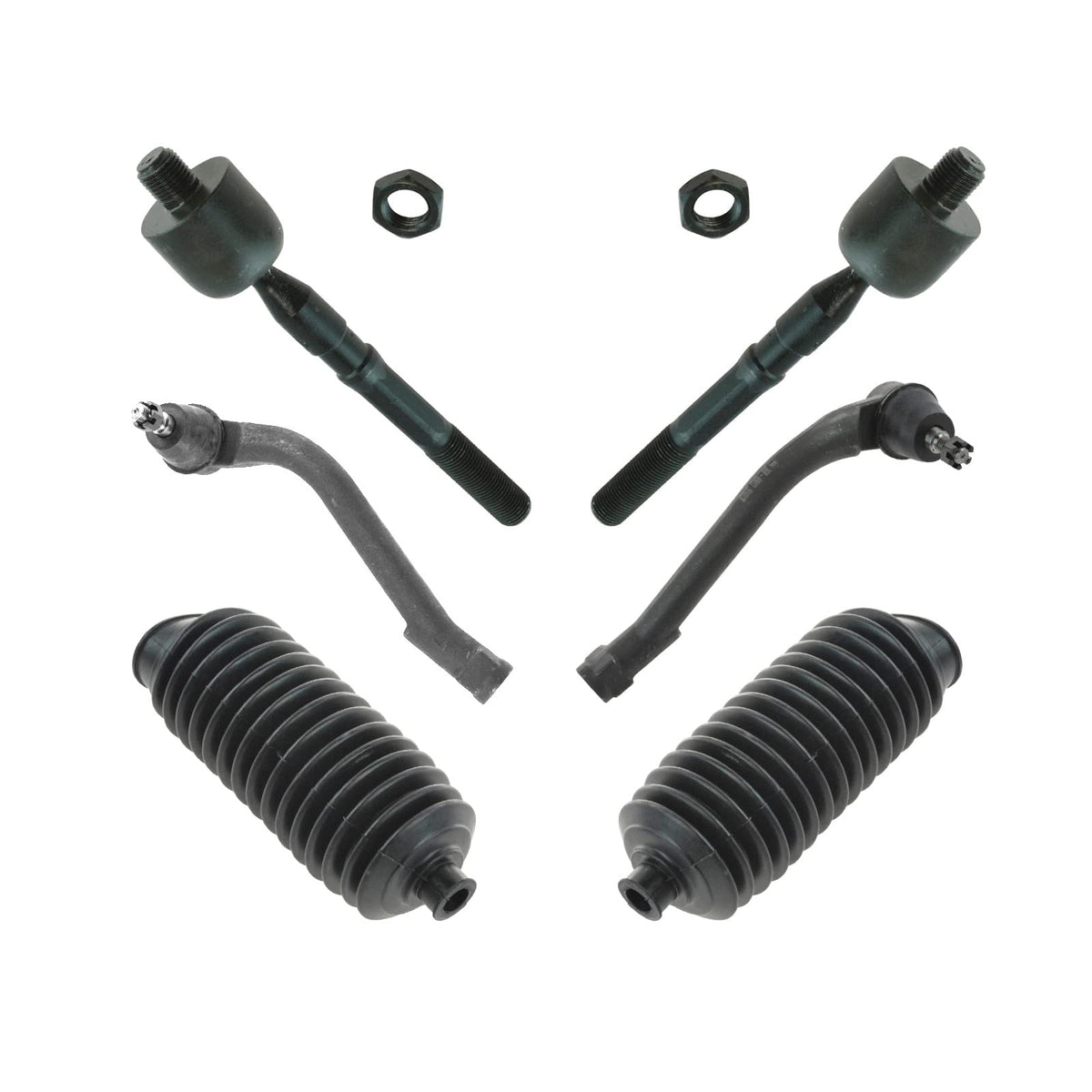 Trq Front Steering Kit Steering Rack & Pinion Bellow Tie Rod Compatible With 2012-2017 Hyundai Azera 2011-2013 Sonata 2014-2016