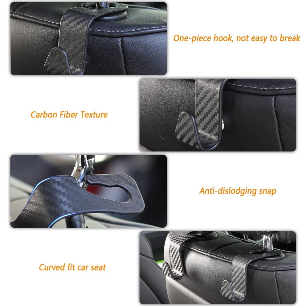 Utility Car Headrest Hidden Hook 33lb(Max) Car Hooks for Purses and Bags,Hard Hat Holder for Truck Seat Hanger Storage Organizer