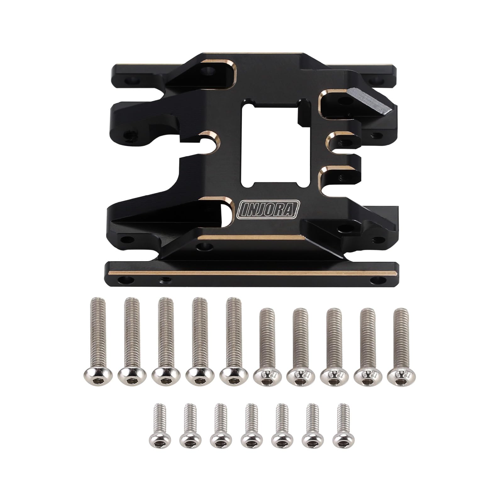 Injora Black Coating Brass Skid Plate Transmission Mount For 1/18 Rc Crawler Trx4M Upgrade, 53G