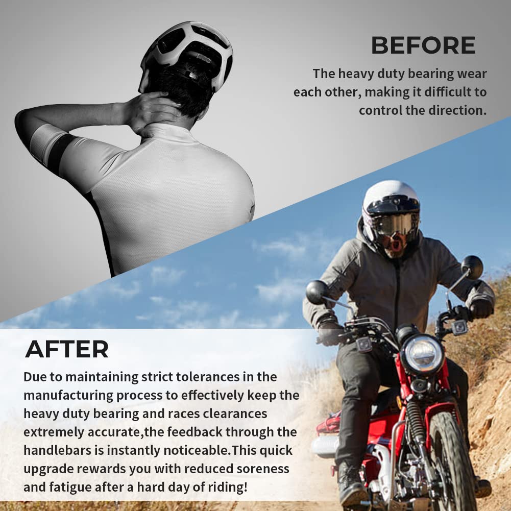 Alpha Rider Steering Stem Bearing Rebuild Kit For Honda Ct90 Cl70 Sl70 Xl70 Xr100 Cl90 Atc200 Atc70 Z50 Atc185 Mini Trail Bearing Stem Set Fork Stem Dust Seal Assembly