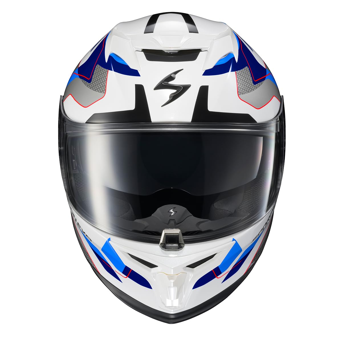 Scorpionexo T520 Full Face Dual Sport Motorcycle Helmet With Bluetooth Ready Speaker Pockets Dot Ece Approved Zuse (White/Blue -