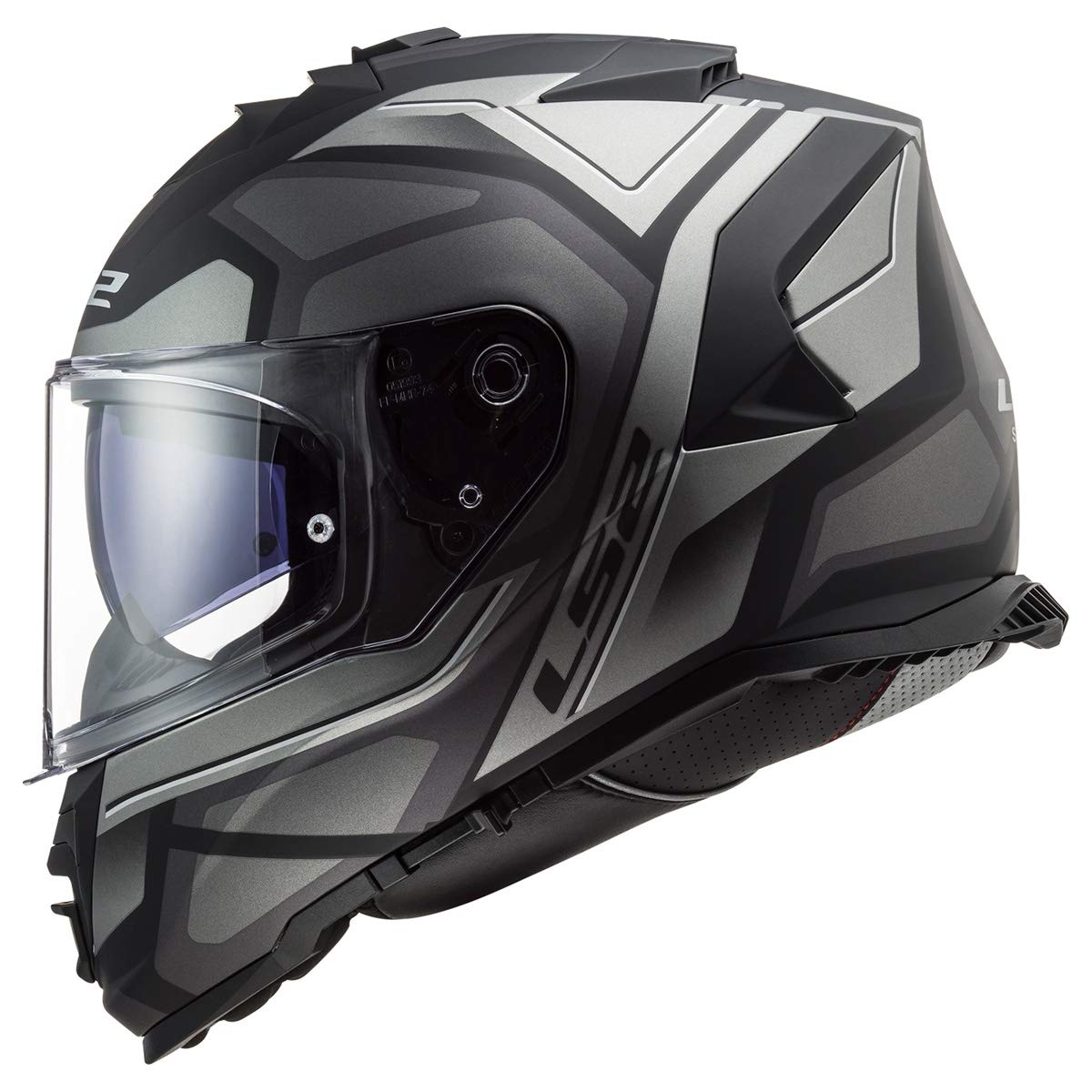 Ls2 Helmets Assault Full Face Motorcycle Helmet W/Sunshield (Petra Matte Black/Graphite/Gray - X-Small)