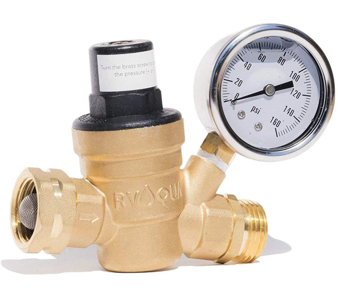 Rvaqua M11-45Psi Adjustable Water Pressure Regulator For Rv Camper - Essential Rv Accessories With 160 Psi Gauge, Inlet Stainles