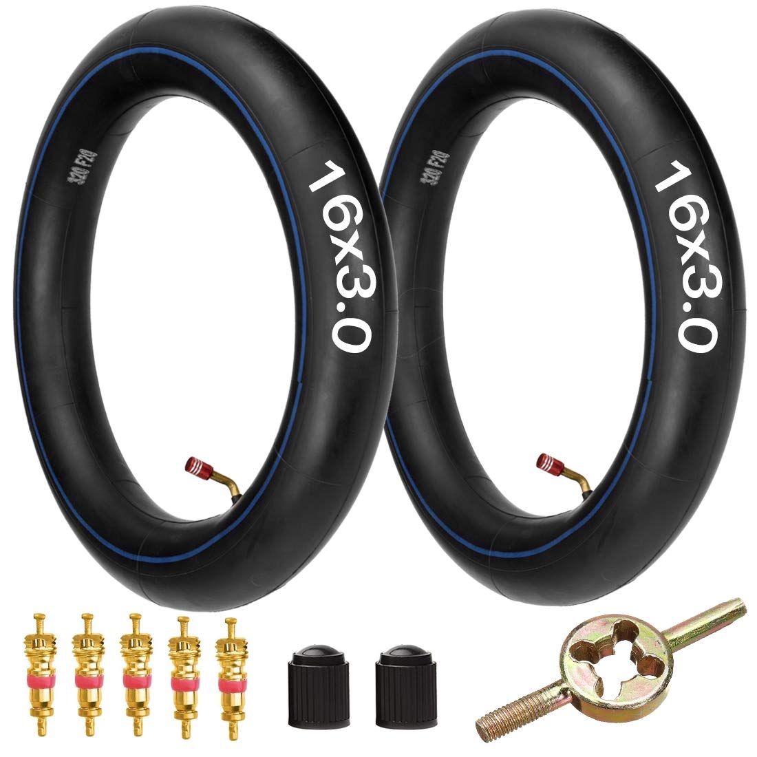 Fvrito 16X3.0 (76-305) Inner Tube For E-Bikes Electric Scooters Mopeds Kids Chopper Bikes Taotao Ate 501 Ew-36 Kmx Tadpole Trike Unicycles And Folding Bikes Tr87 Bent Valve Stem 16X3.25/3.50 2 Pack