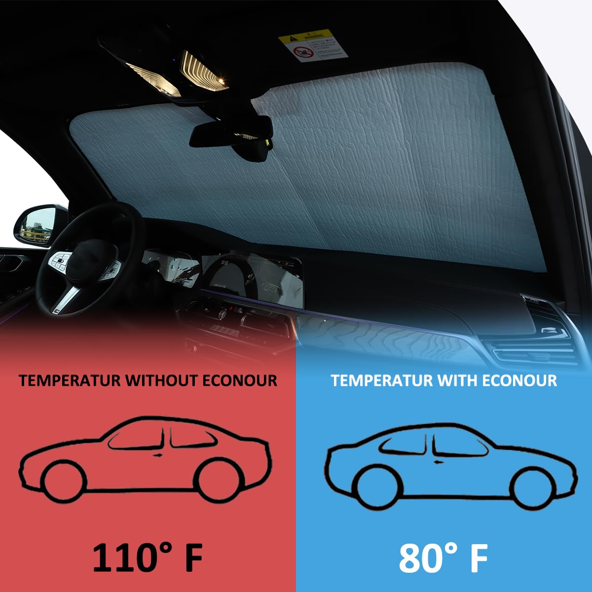 Car Windshield Sunshade For Bmw X5 G05 2019-2023 Car Sun Shade Window Shades, Car Foldable Uv Ray Reflector Auto Front Window Glass Sun Shade