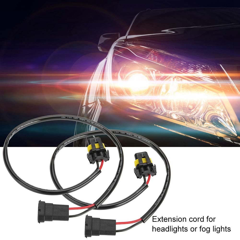 Kimiss Headlight Socket Cables, 2Pcs H11 Female 9006 Hb4 9012 9006Xs Male Headlight Fog Light Conversion Adapter Connector Cable Sockets