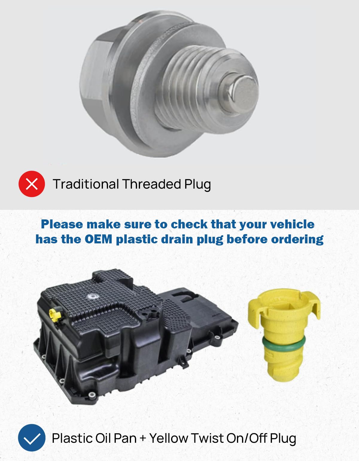 JOYTUTUS Oil Drain Plug Compatible with 2015-2024 F150 2.7L 5.0L Raptor Mustang, 2021-2024 Bronco V6 Oil Drain Valve, Replace BC