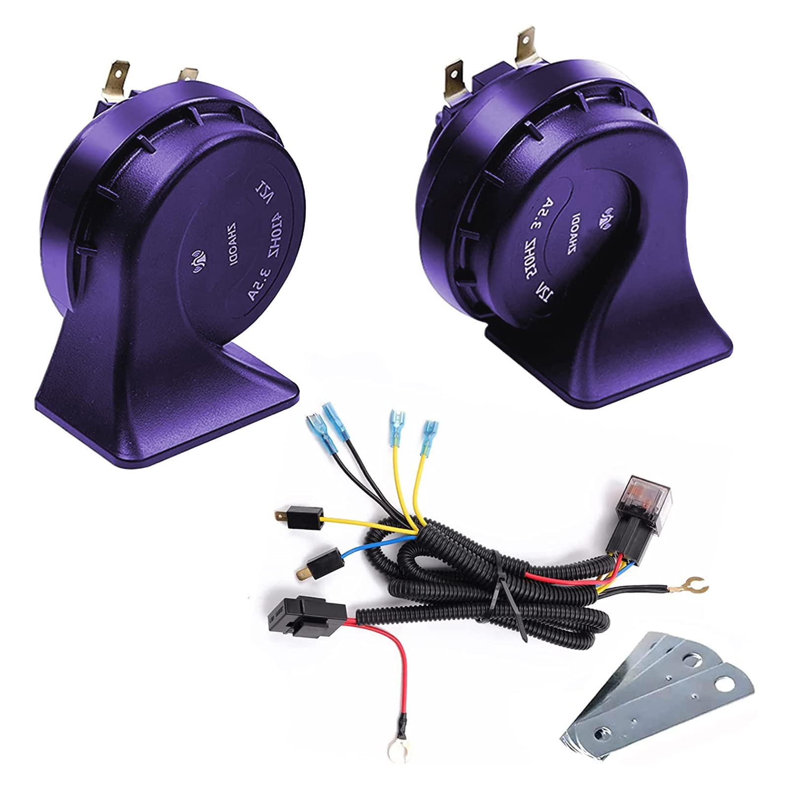 Loud Snail Horn 12V, Banhao Motorcycle Horn With Relay Universal Electric Double Horns Kit For Trucks Car Train Pickup Off-Road