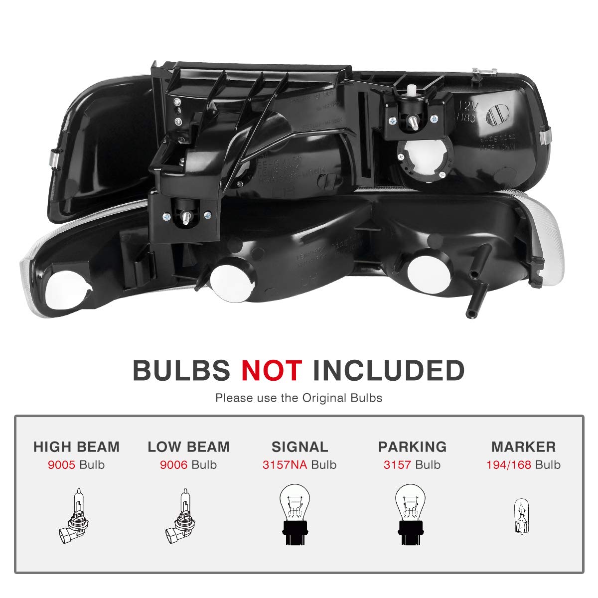 Autosaver88 Headlight Assembly Compatible With 1999-2002 Chevy Silverado 1500 2500/2001-2002 Chevy Silverado 1500Hd 2500Hd 3500/