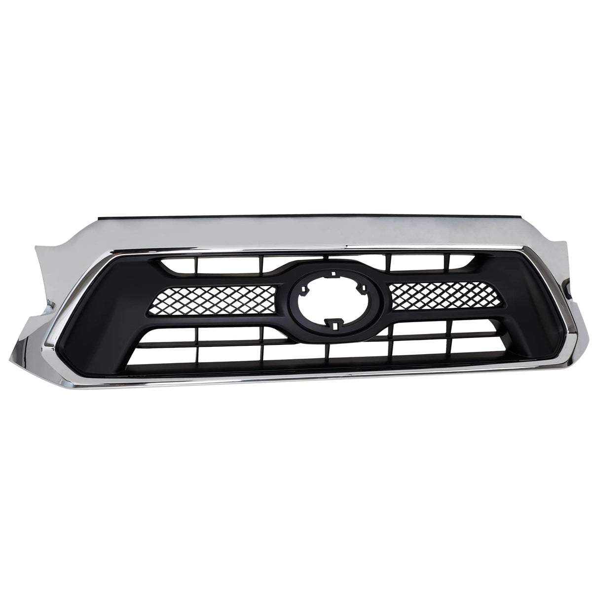 Garage-Pro Grille Assembly Compatible with 2012-2015 Toyota Tacoma With Emblem Provision Painted Black Insert and Chrome Shell