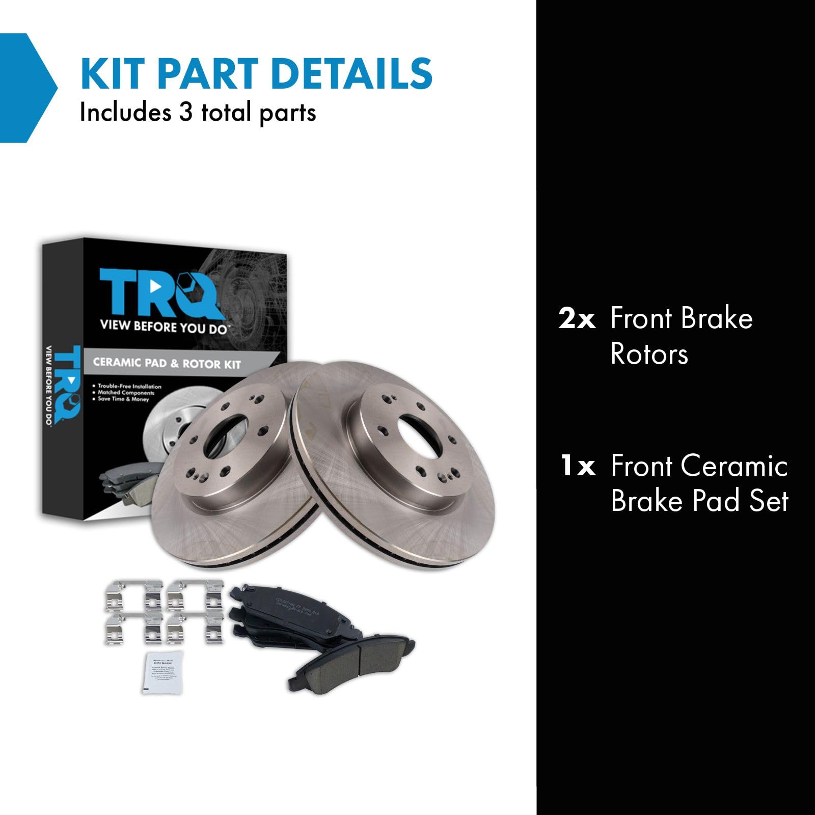 Trq Front Brake Pad & Rotor Kit Brake Pads Brake Rotor Ceramic Compatible With 2019 Chevrolet Silverado 1500 Ld Gmc Sierra 1500