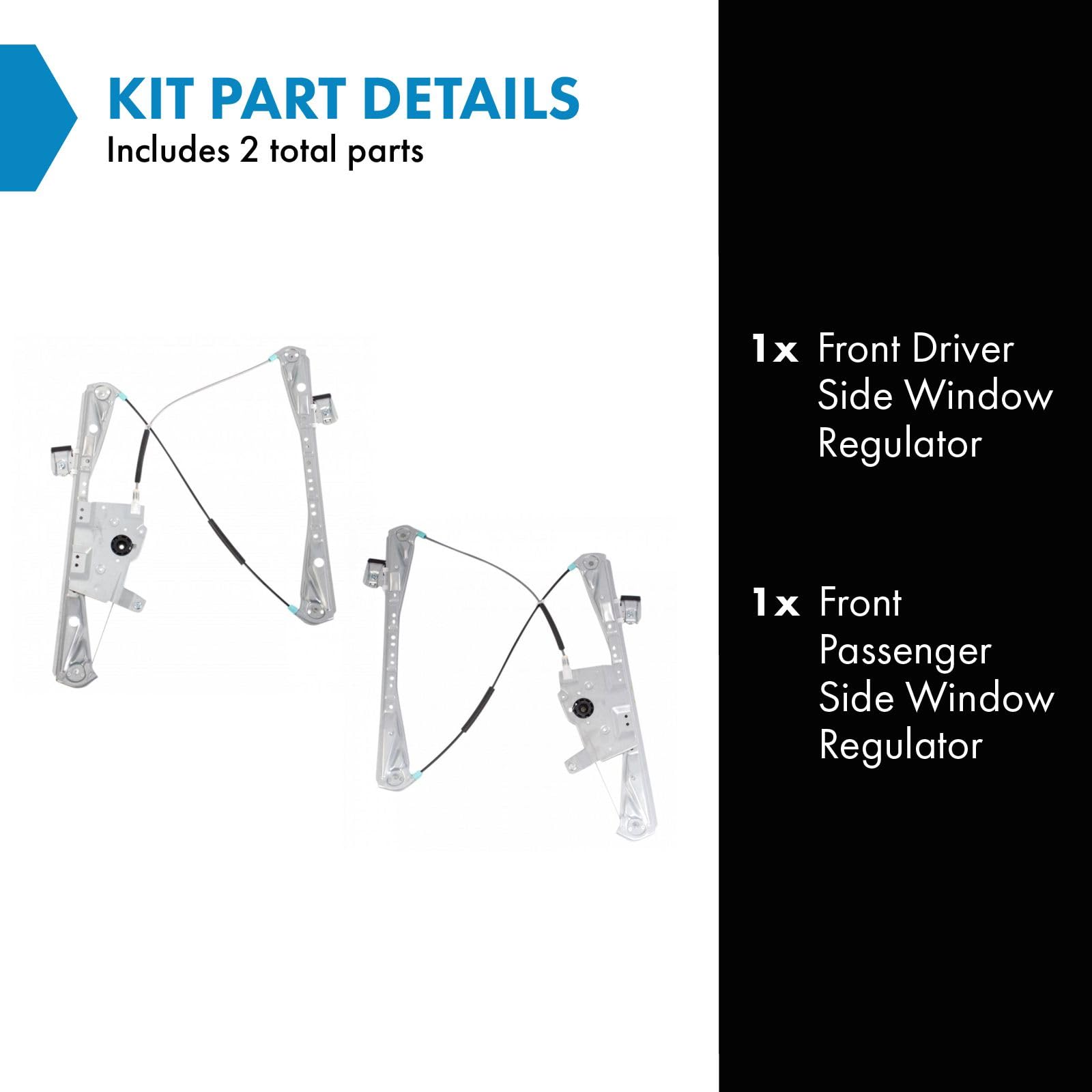 Trq Front Power Window Regulator Set Compatible With 2003-2006 Lincoln Ls Fo1350163 Fo1351163