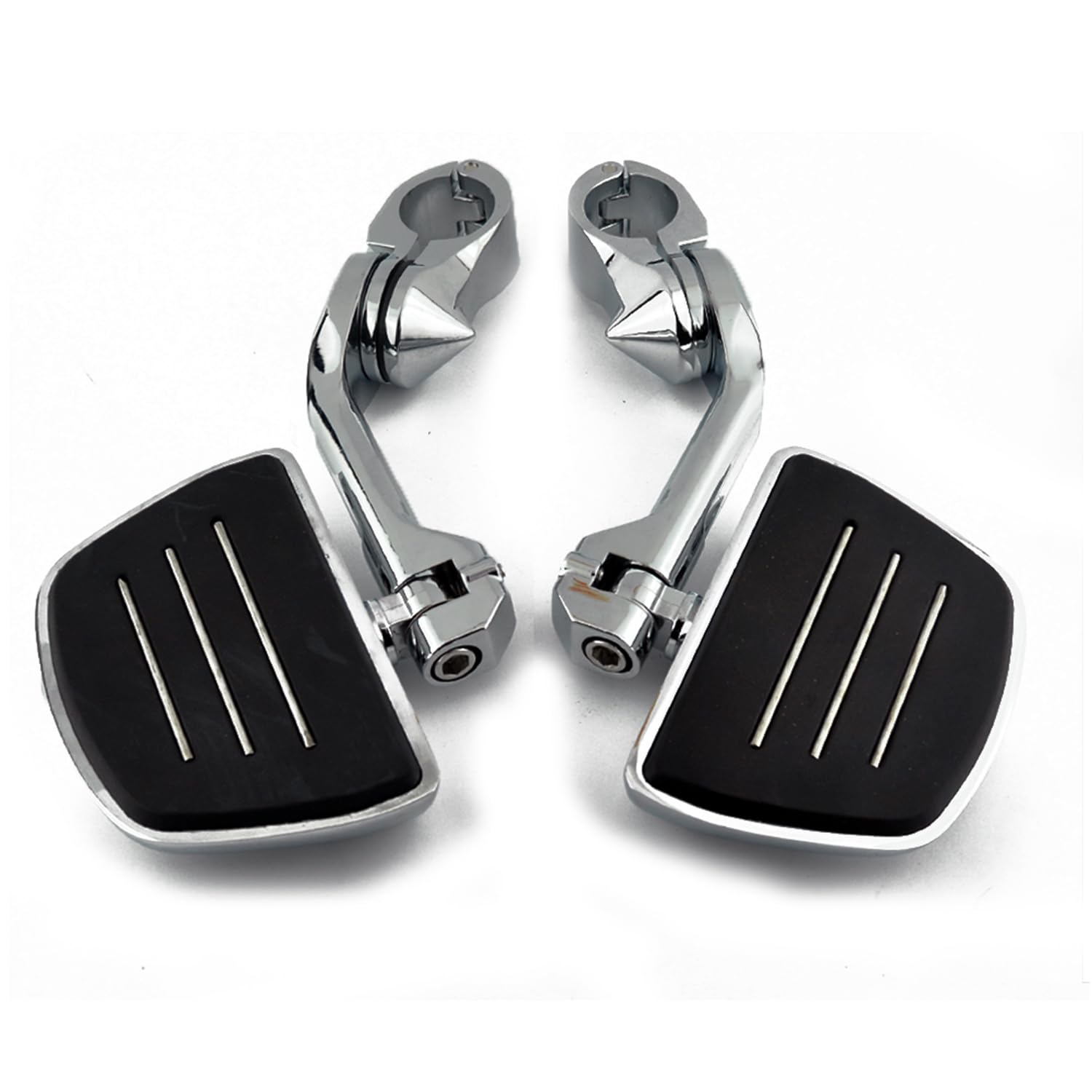 1.25' Motorcycle Highway Pegs, Adjustable Bracket Foot Pegs For Motorcycle With 1-1/4' Engine Guard/Crash Bar, Motorcycle Foot Pegs Foot Rest Fit For Touring Road King Street Glide