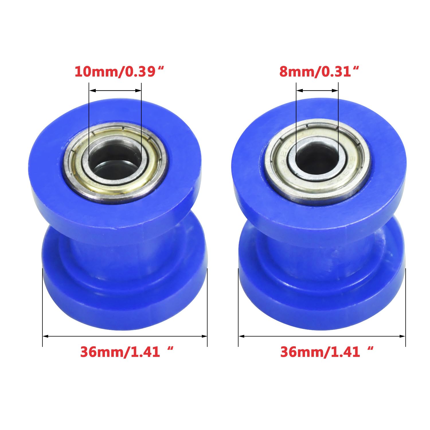 Holato 8Mm 0.31' 10Mm 0.39' Chain Roller Tensioner Wheel Guide For Baja Db30 Doodlebug Dirt Bug Mini Bike 110Cc 125Cc 140Cc 150Cc Ssr Xr125 Crf50 Klx110 Dirt Pit Trail Bike Atv Quad Motorcycle Blue