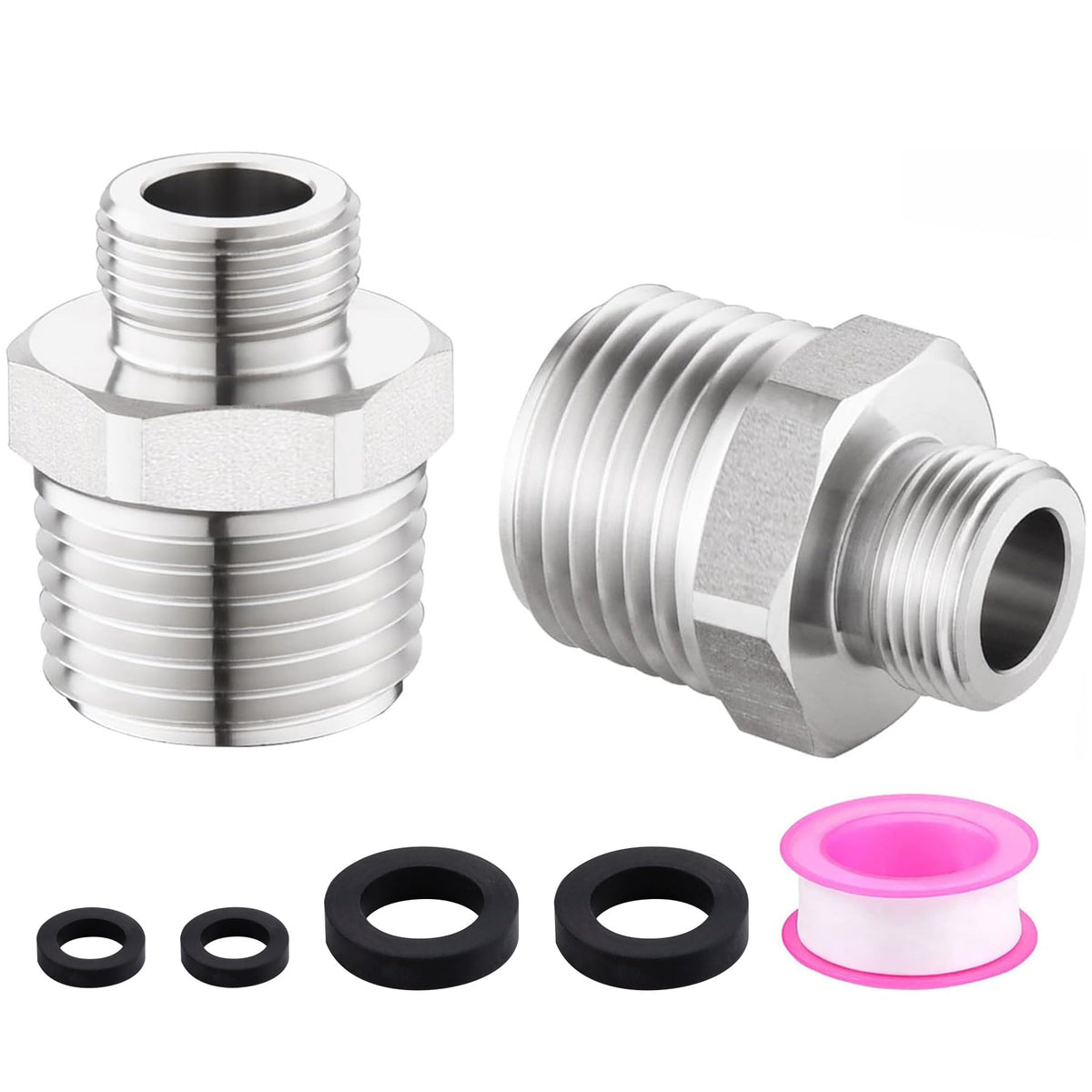 Carvedexquisitely Rv Faucet Adapter,Npt 1/2'' To Compression 3/8'' Reducer Faucet Supply Line Adapter,Stainless Steel 304 Compre