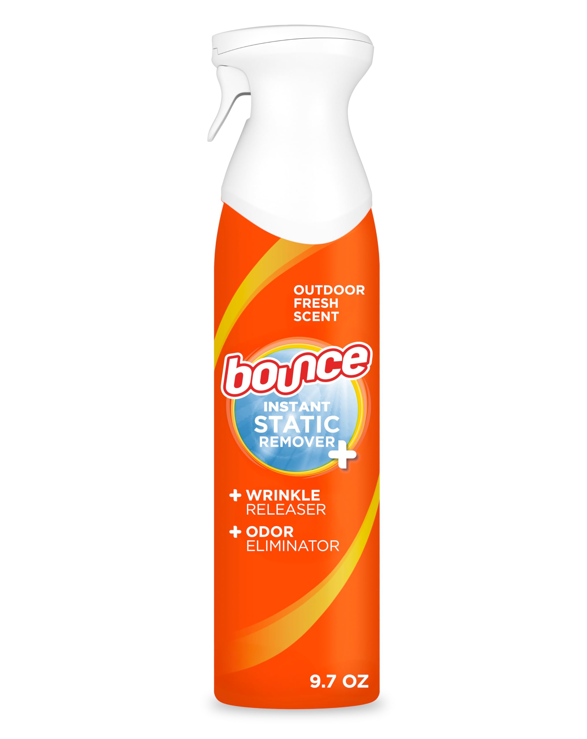 Bounce Wrinkle Release Spray, 3 In 1 Odor Eliminator, Anti Static And Fabric Refresher Spray, Rapid Touch-Up, 97 Fl Oz