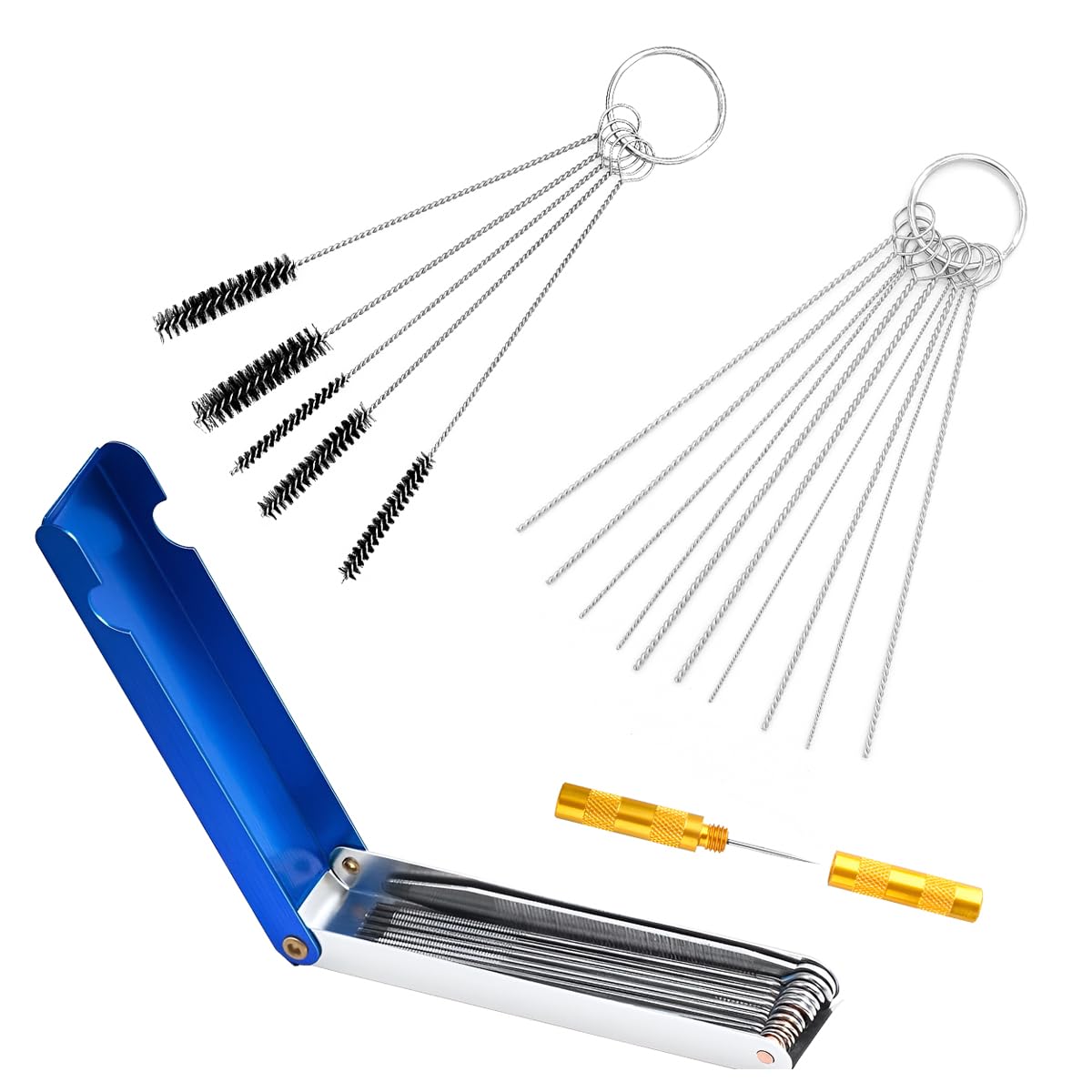 BELOMI Carburetor Cleaning Tool Kit, Carburetor Carbon Dirt Jet Remove Cleaner, Torch Tip Cleaner Repair Tools Set, 12 Cleaning 