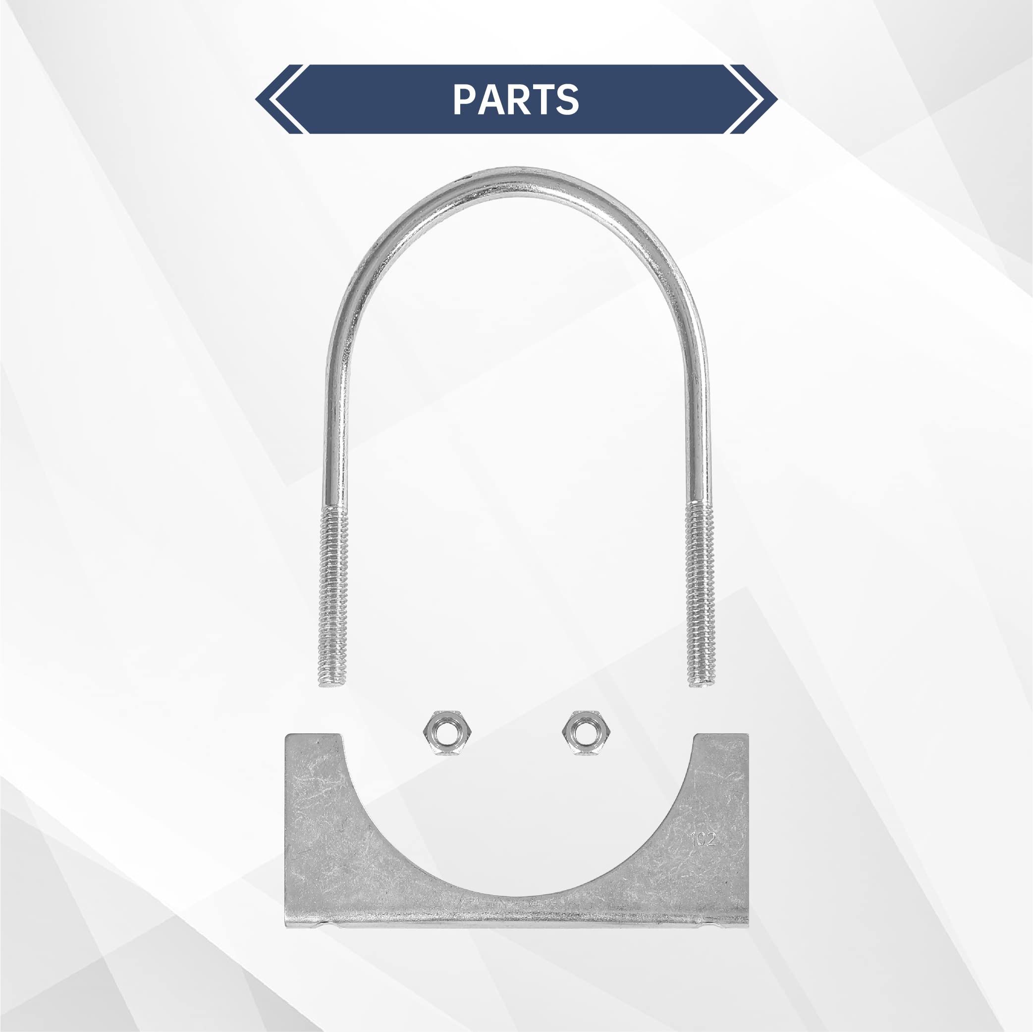 Batoneco 4'' U Bolt Clamp, Muffler Exhaust Clamps,4 Inch Saddle Style Heavy Duty Mild Steel(4-Pack)