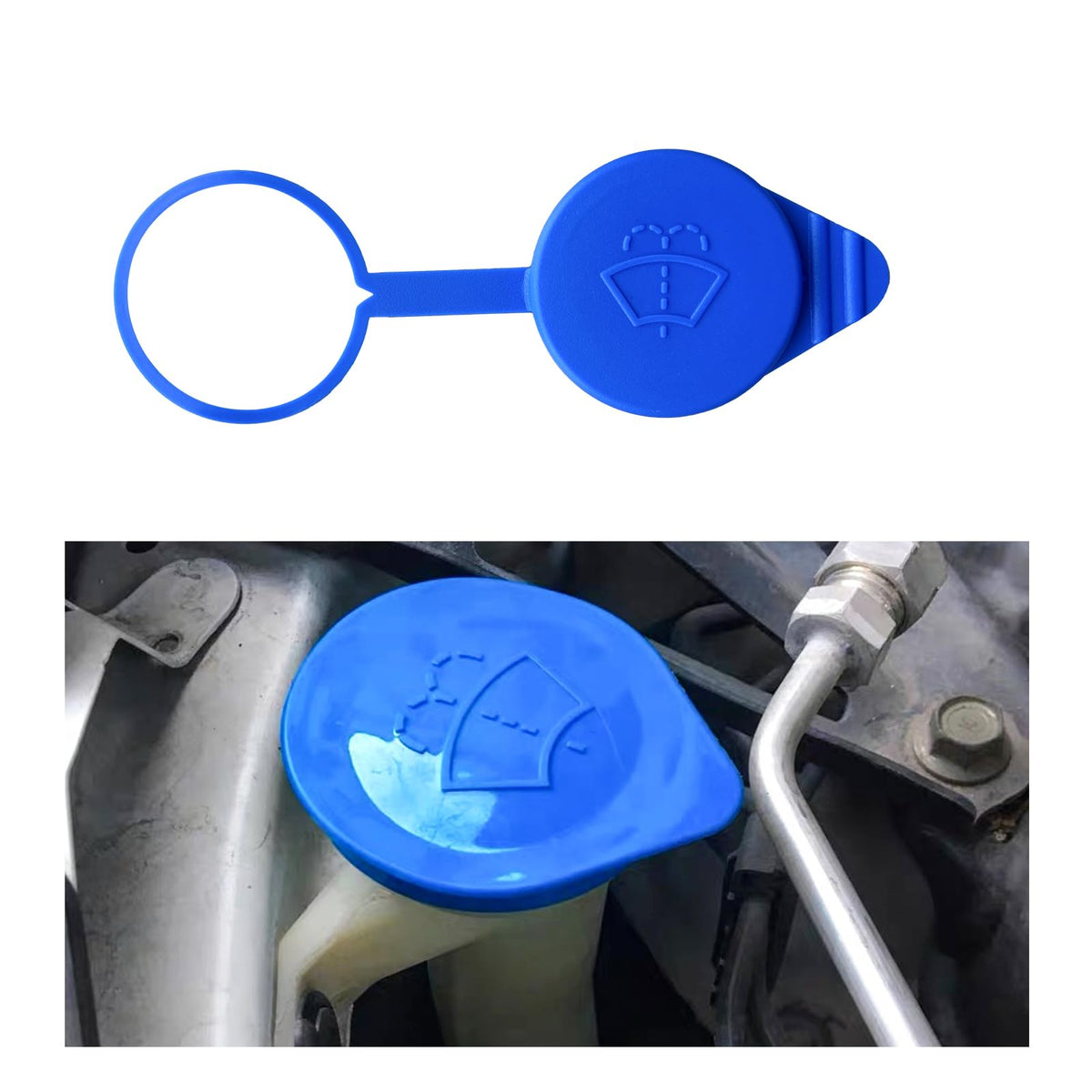 Augeny Windshield Wiper Washer Reservoir Fluid Tank Cap, Fluid Reservoir Tank Bottle Cap Replacement, Automobile Wiper Water Tank Lid Bottle Cap Compatible With Focus 2012-2018