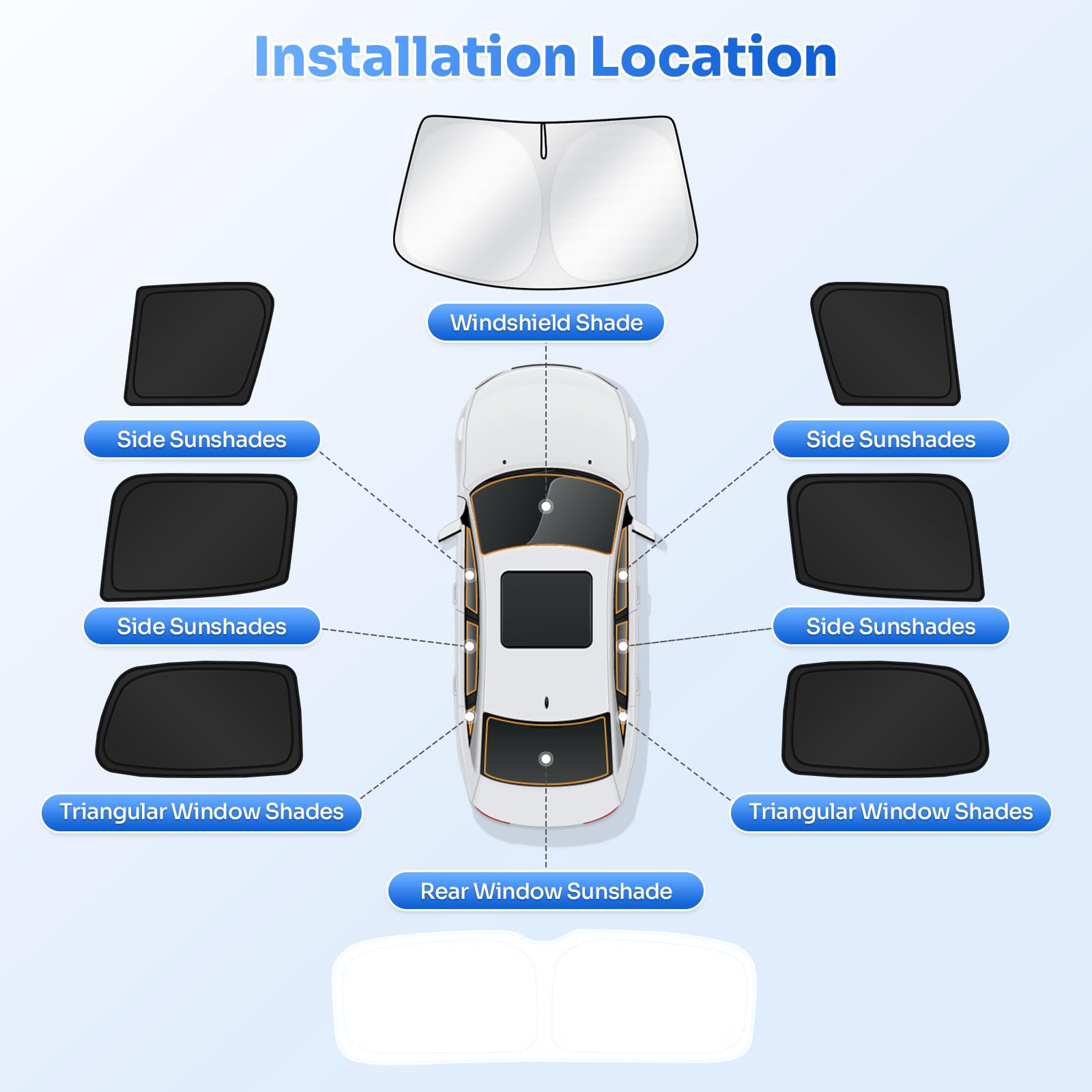 Canvcle Sunshades For 2015-2025 Jeep Renegade Accessories Windshield Sun Shade Side Rear Window Shade Cover Sun Visor Shield Pri